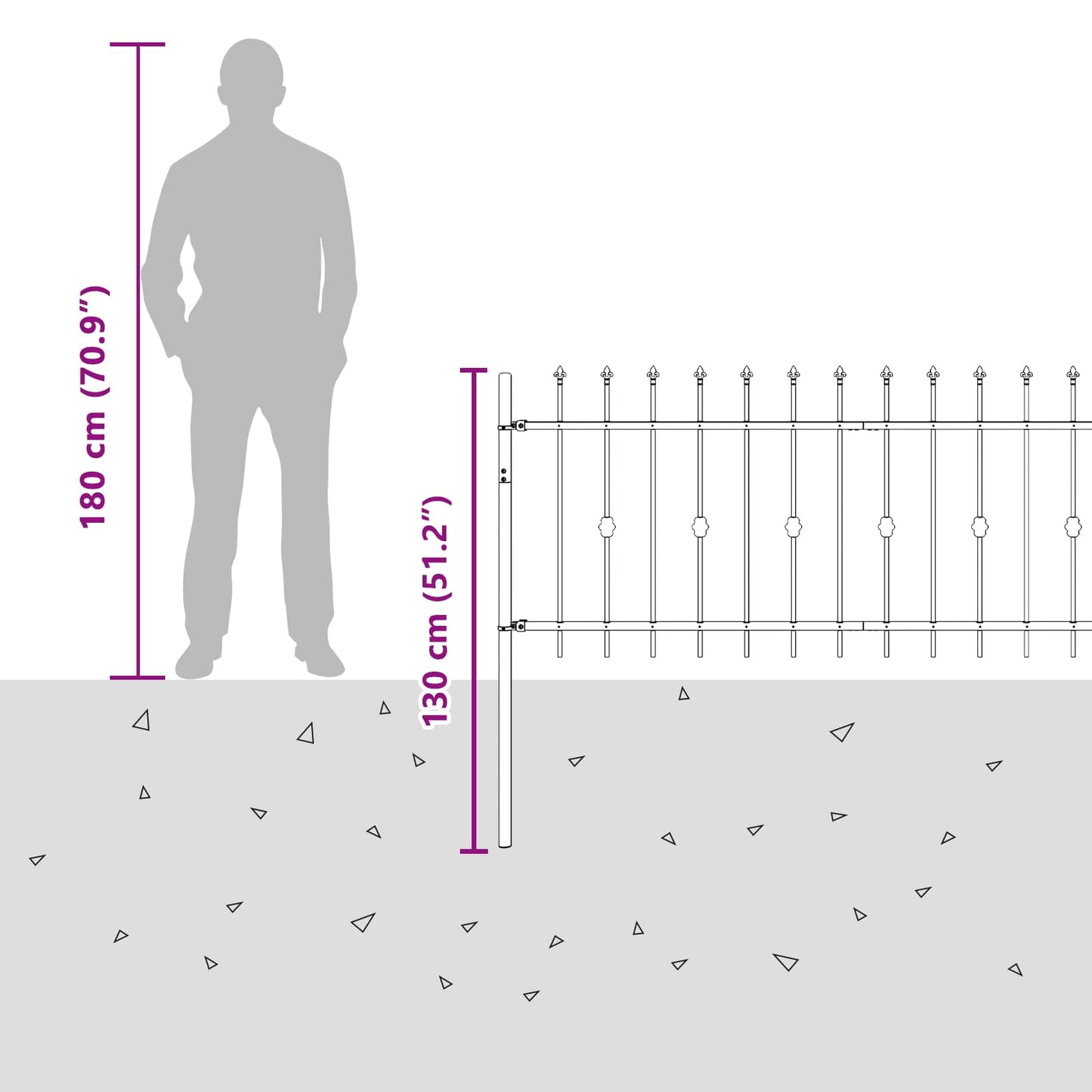 Spike Fence Asten Zwart 200 x 130 cm Gepoedercoat staal is nu te koop bij PeponiXL, paradijselijk wonen!