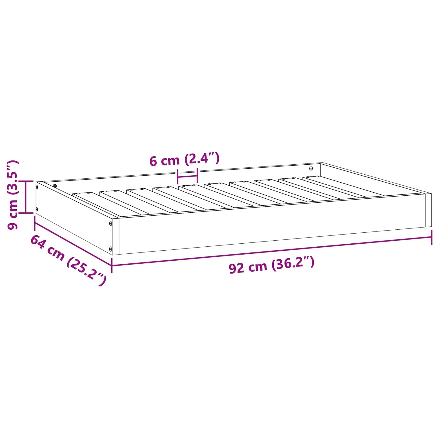 Hondenbed Wasbruin 92 x 64 x 9 cm Massief Vurenhout is nu te koop bij PeponiXL, paradijselijk wonen!
