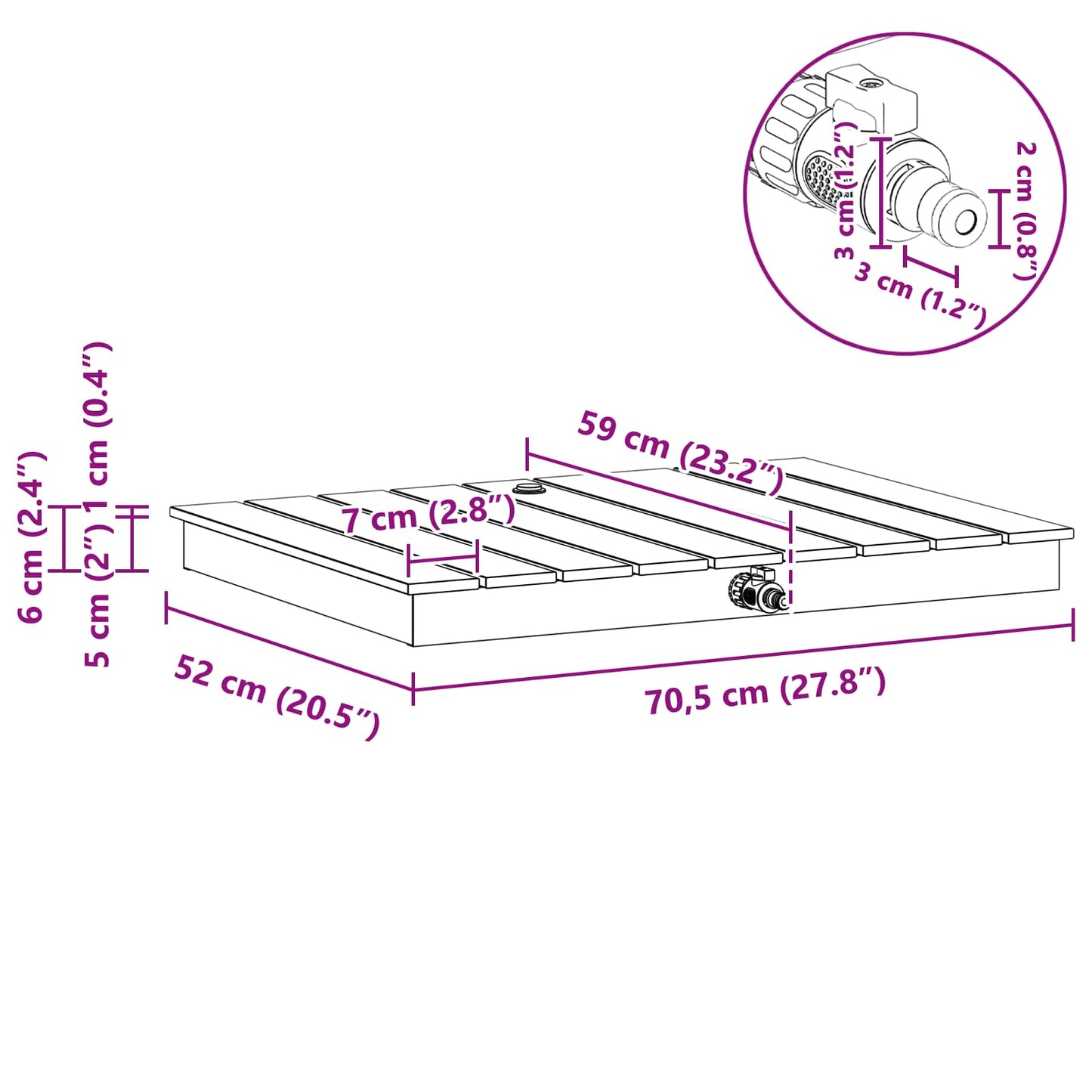Tuin vloershower WPC en RVS 201 Antraciet