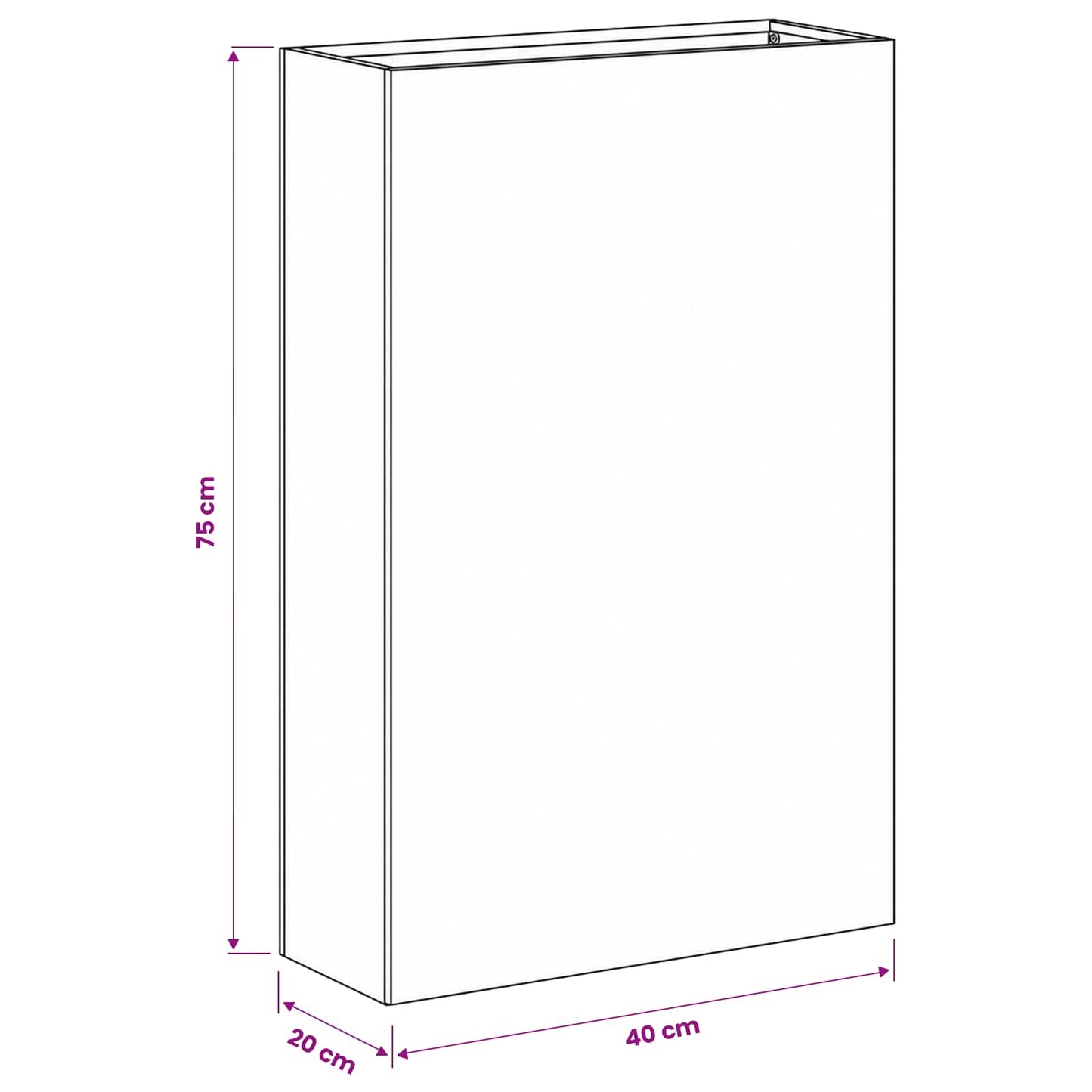 Plantenbak 2 st Olijfgroen 40 x 20 x 75 cm Koudgewalst staal