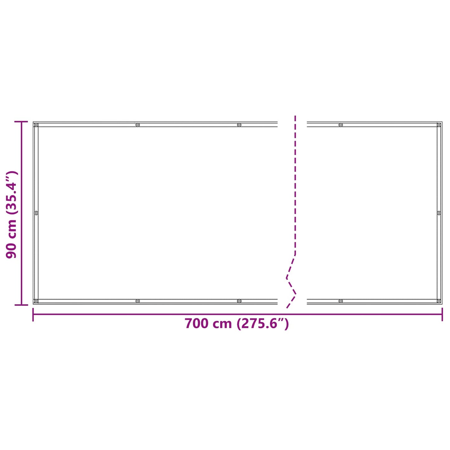 Balkon Scherm Bordeauxrood 90 x 700 cm PU gecoat oxford alu is nu te koop bij PeponiXL, paradijselijk wonen!