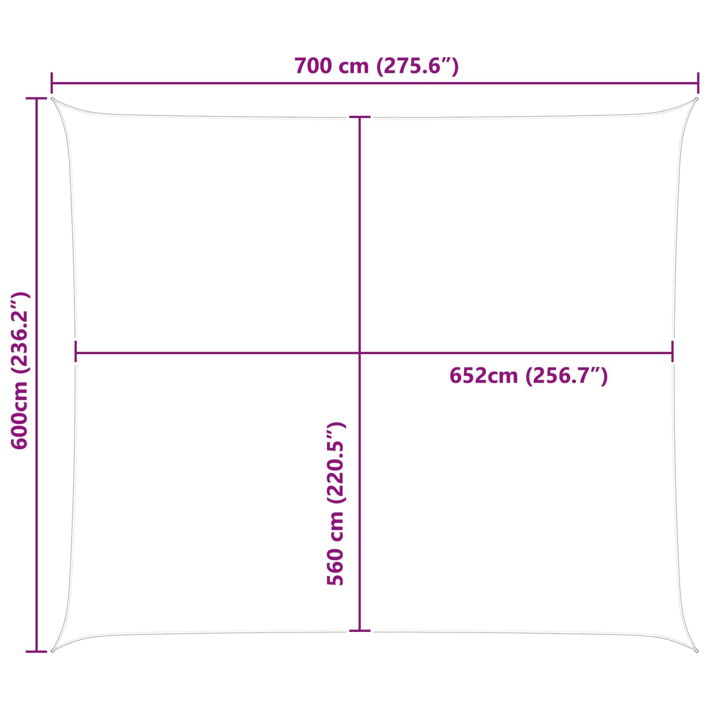 Zonneschaduwzeil Lichtgrijs en wit. 7 x 6 m is nu te koop bij PeponiXL, paradijselijk wonen!