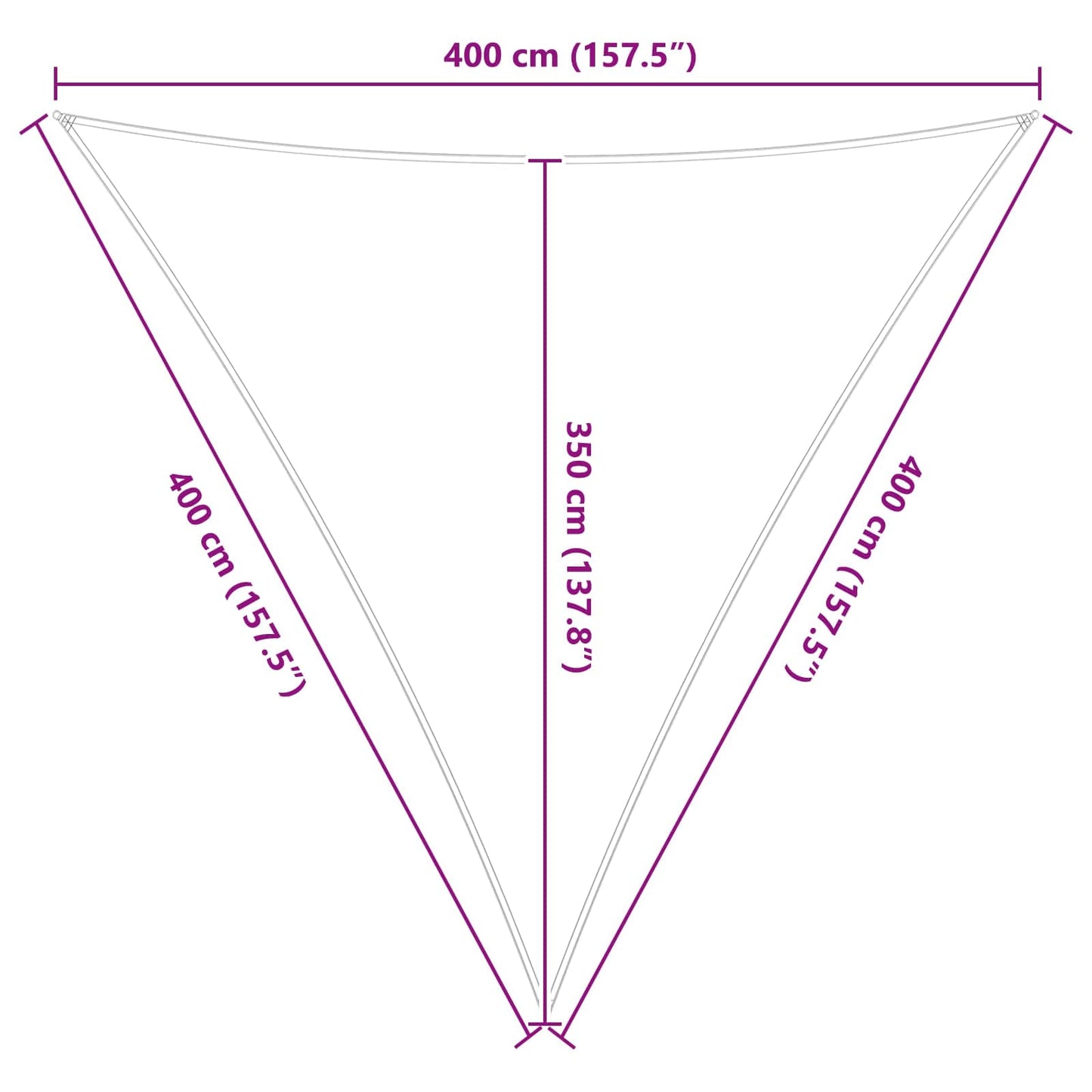 Zonneschaduwzeil Geel en Wit 4 x 4 x 4 m 100% Polyester Oxford is nu te koop bij PeponiXL, paradijselijk wonen!