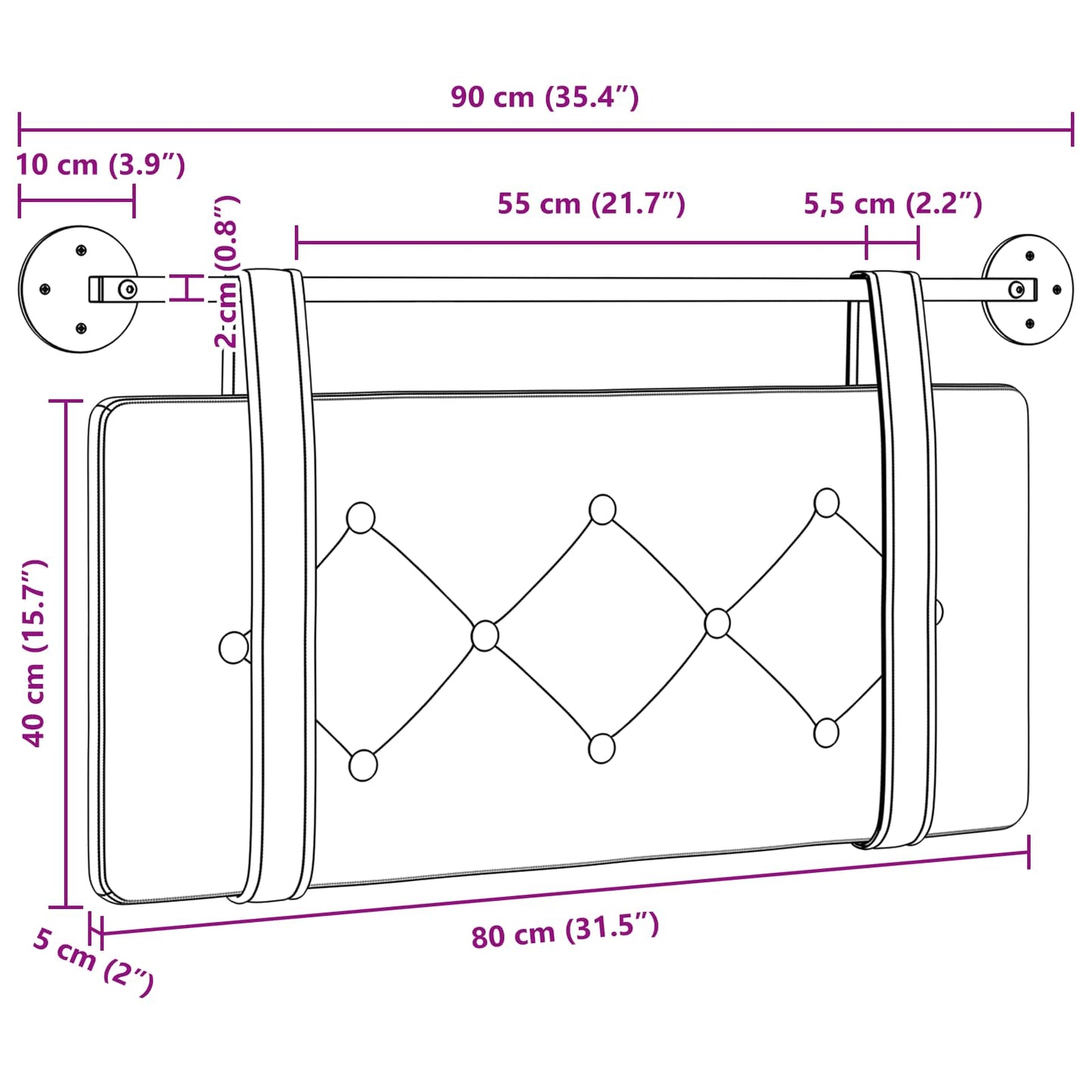 Hangend hoofdbord Grijs Antiek PU is nu te koop bij PeponiXL, paradijselijk wonen!