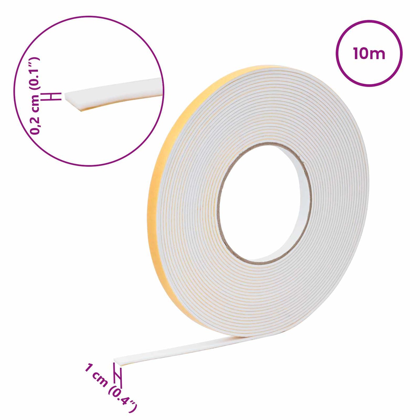 Zelfklevende schuimtape Wit 10mm x 10m CR Schuim is nu te koop bij PeponiXL, paradijselijk wonen!