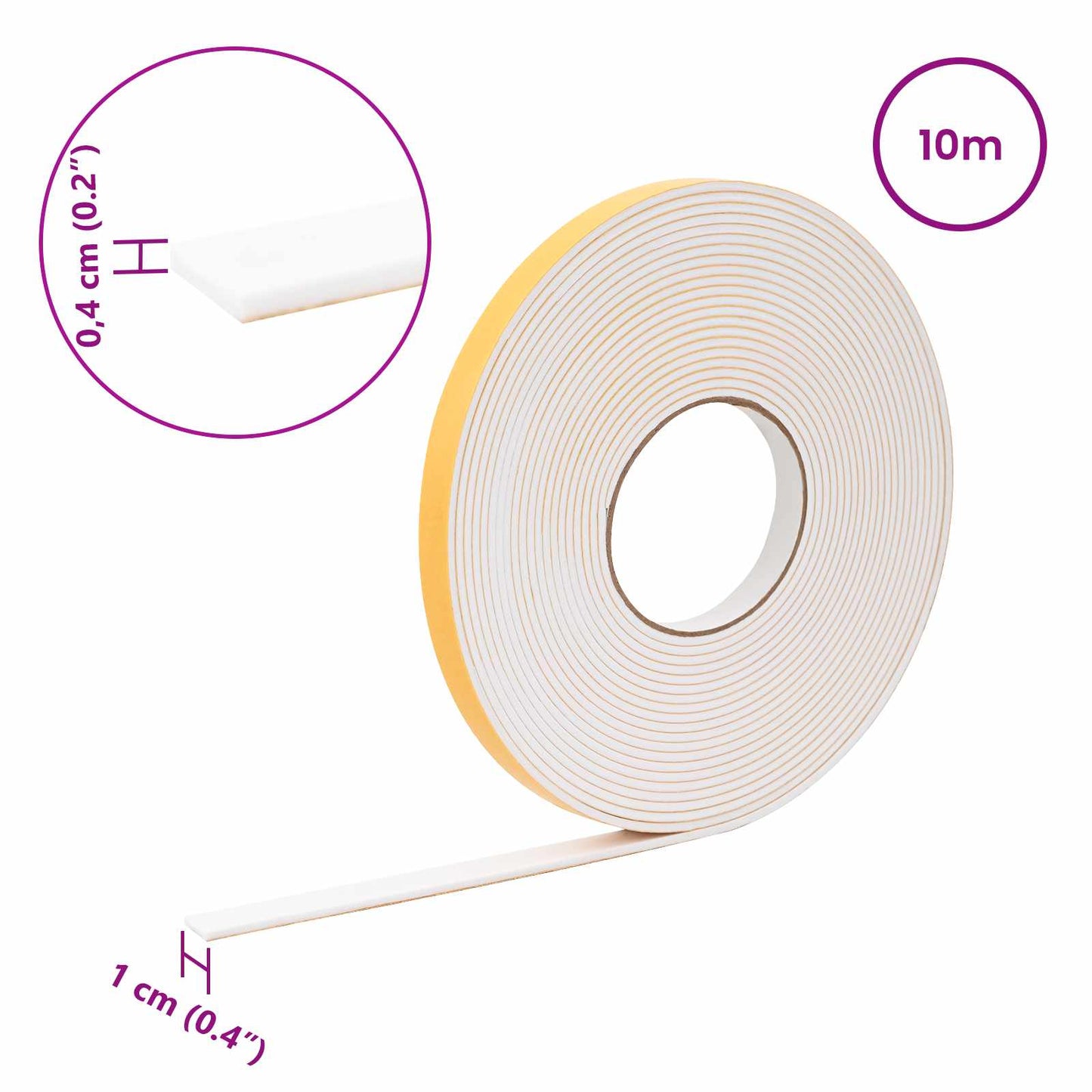 Zelfklevende schuimtape Wit 10mm x 10m CR Schuim is nu te koop bij PeponiXL, paradijselijk wonen!