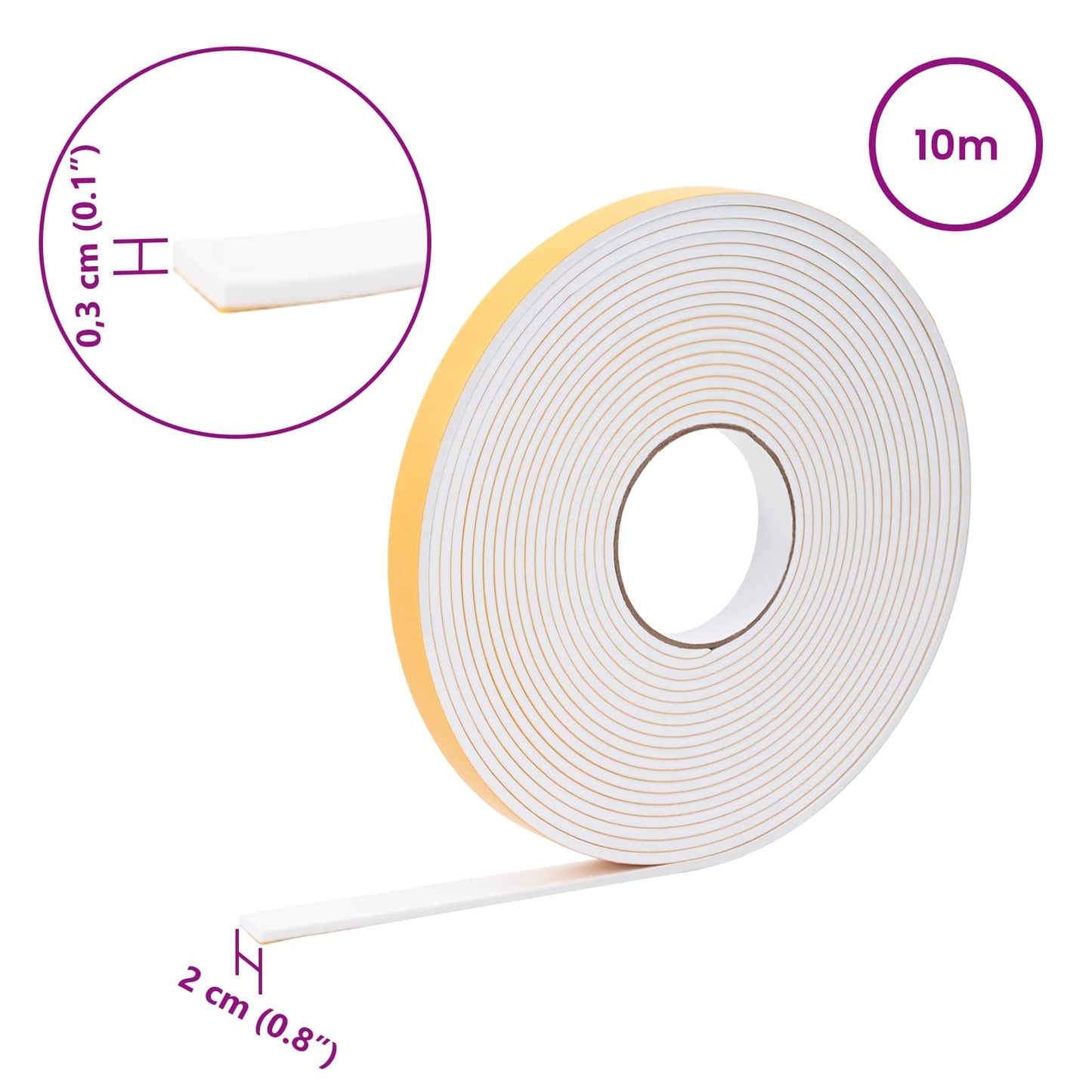 Zelfklevende schuimtape Wit 20mm x 10m CR Schuim is nu te koop bij PeponiXL, paradijselijk wonen!