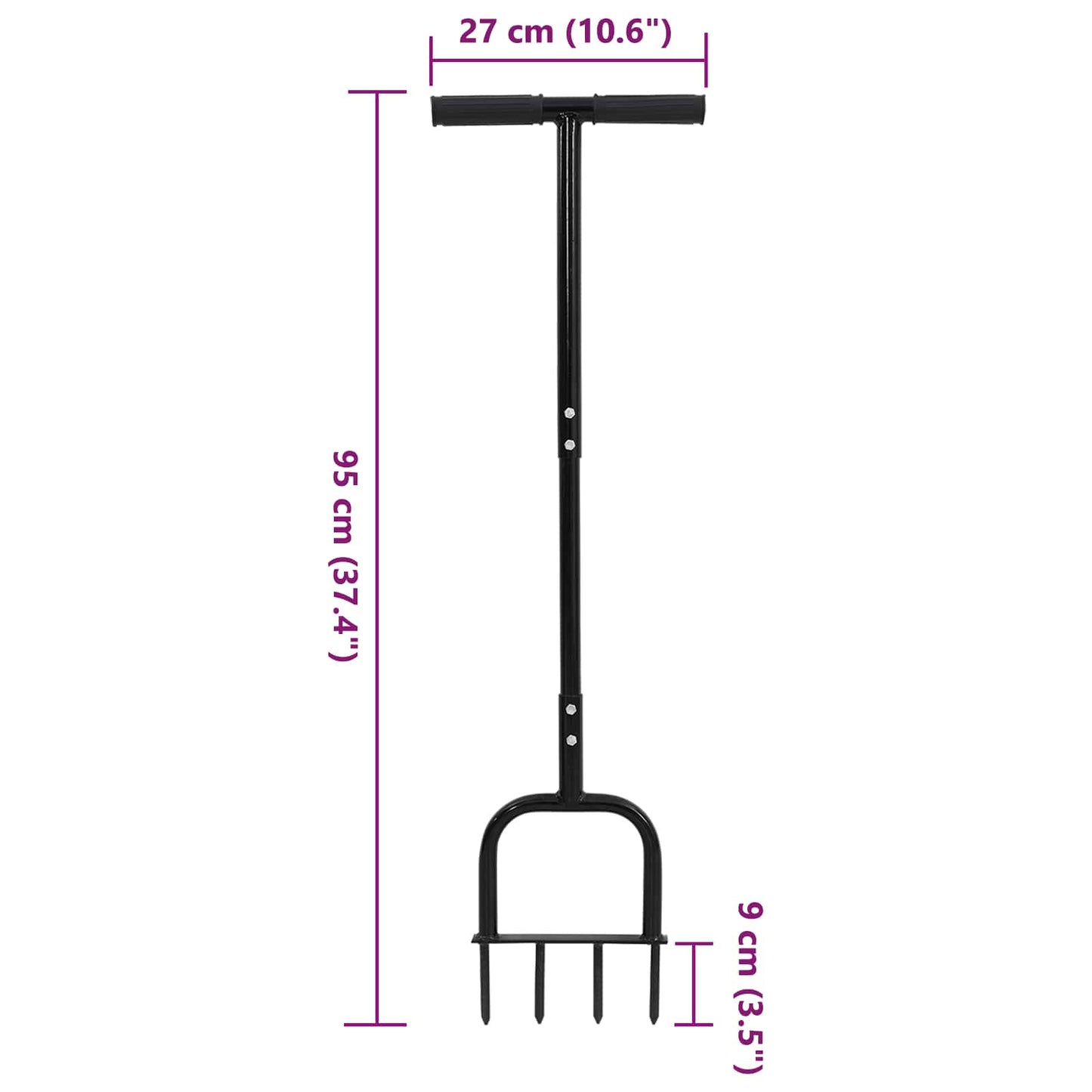 Gazon Beluchter Tool Zwart 95 x 27 cm Kunststof is nu te koop bij PeponiXL, paradijselijk wonen!