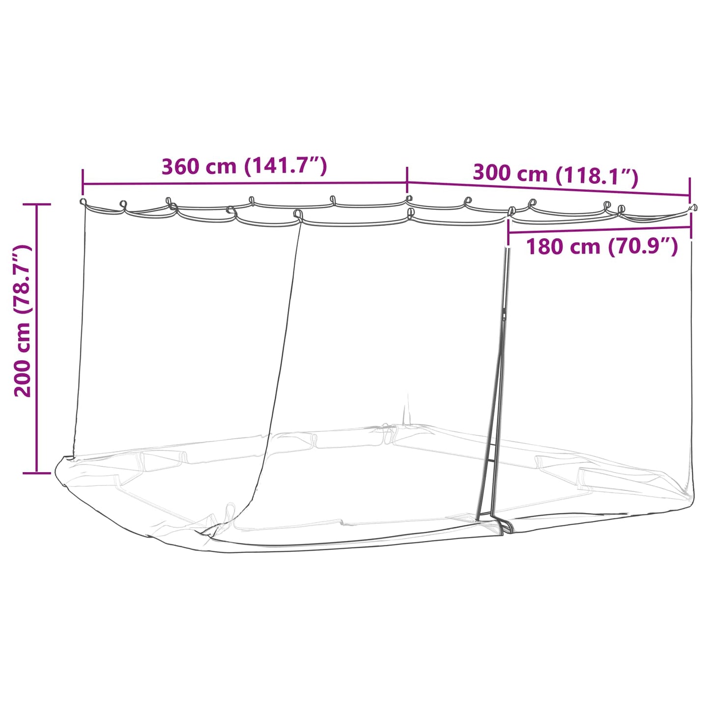 Muggennet voor het prieel 220 mesh Wit 3,6 x 3 x 2 cm Polyester is nu te koop bij PeponiXL, paradijselijk wonen!