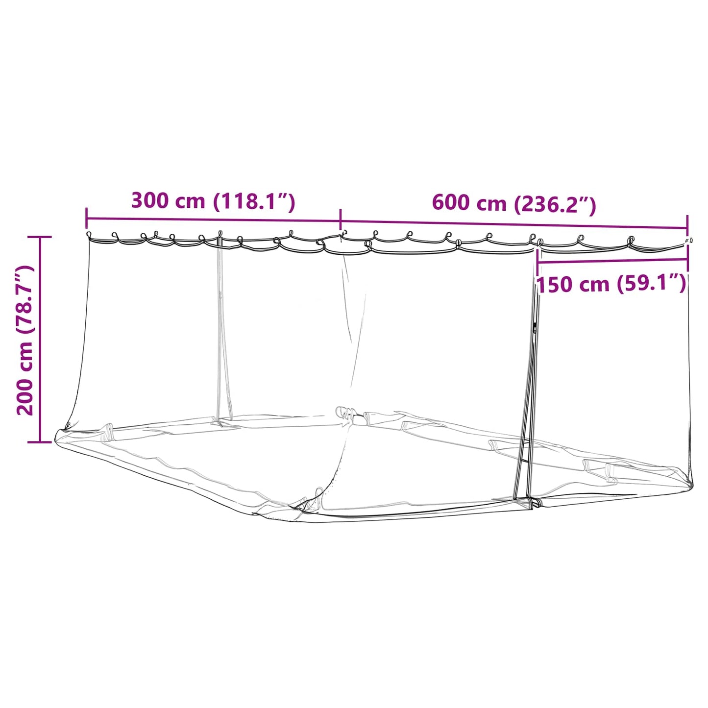 Muggennet voor het prieel 220 mesh Wit 6 x 3 x 2 m Polyester is nu te koop bij PeponiXL, paradijselijk wonen!