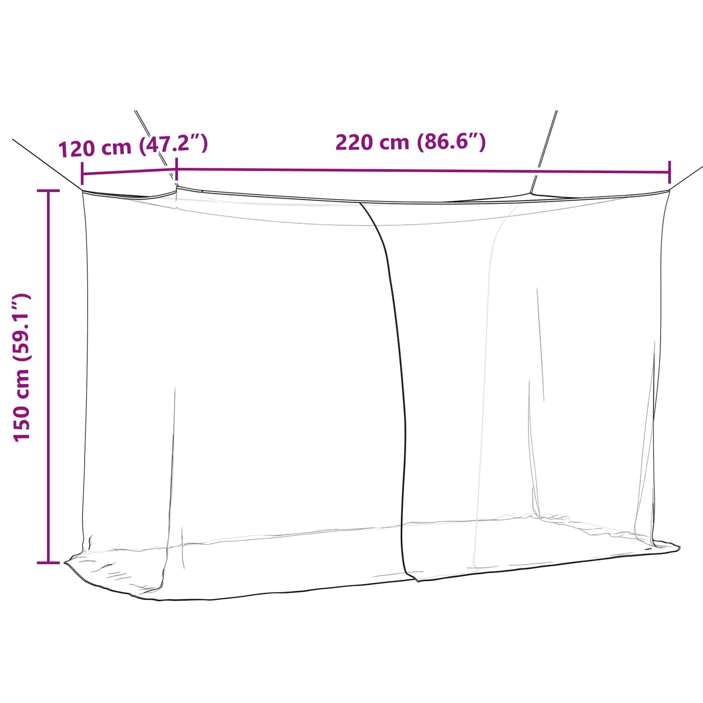 Muggennetje voor Bed 156 Gaas 3 pcs Zwart Polyester is nu te koop bij PeponiXL, paradijselijk wonen!