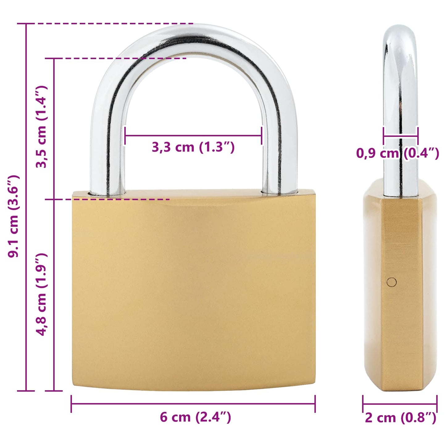 U-slot met sleutels Koper 6 x 2 x 9,1 cm IJzer is nu te koop bij PeponiXL, paradijselijk wonen!