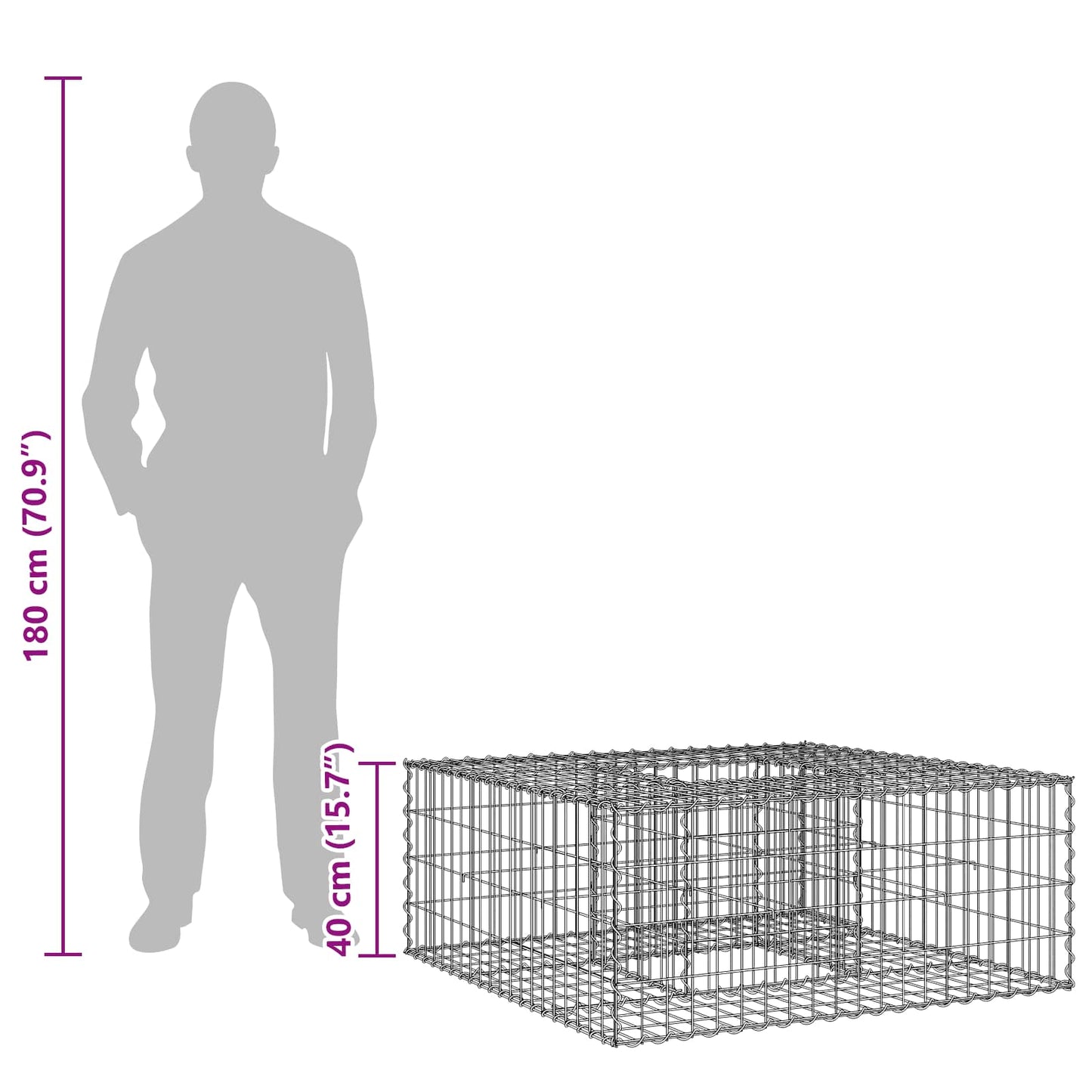 Gabion Verhoogd Bed Zilver is nu te koop bij PeponiXL, paradijselijk wonen!