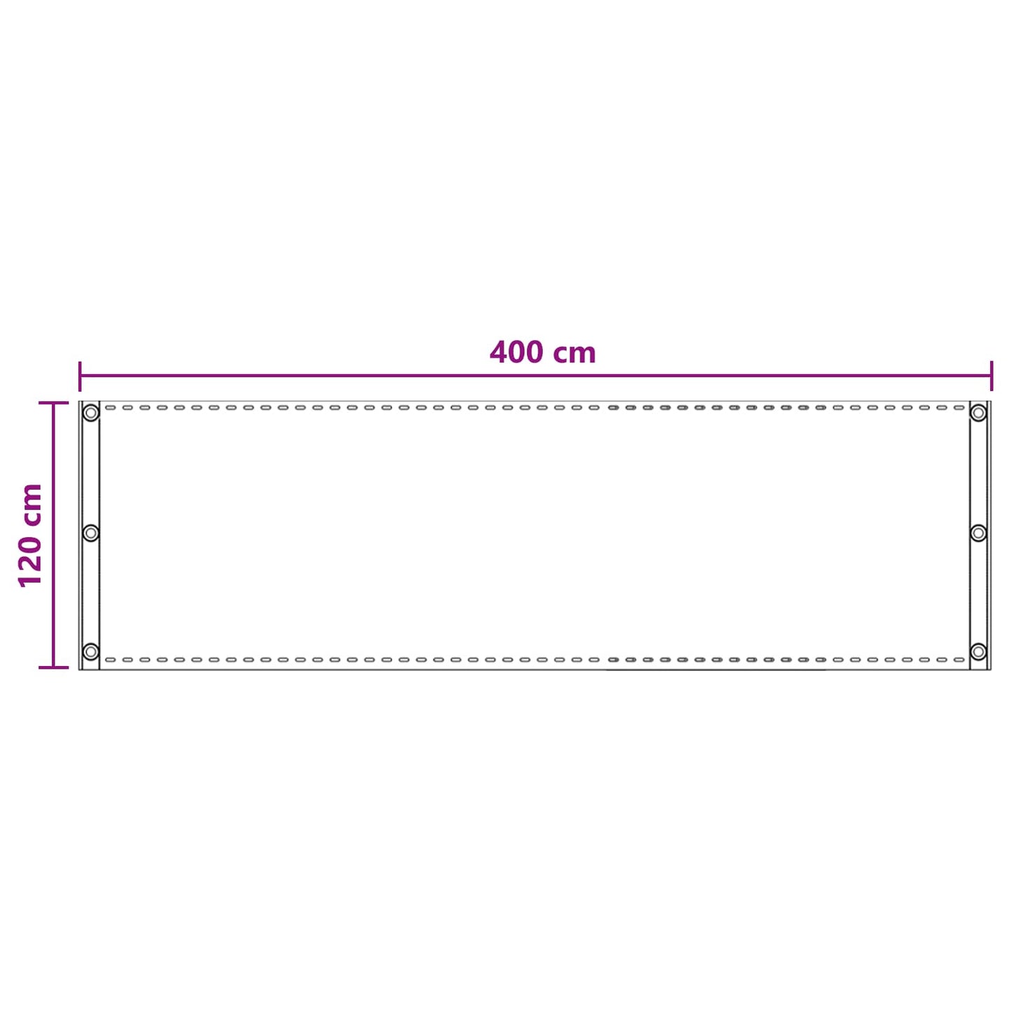 Balkon Scherm Zand 120 x 400 cm HDPE en Aluminium is nu te koop bij PeponiXL, paradijselijk wonen!