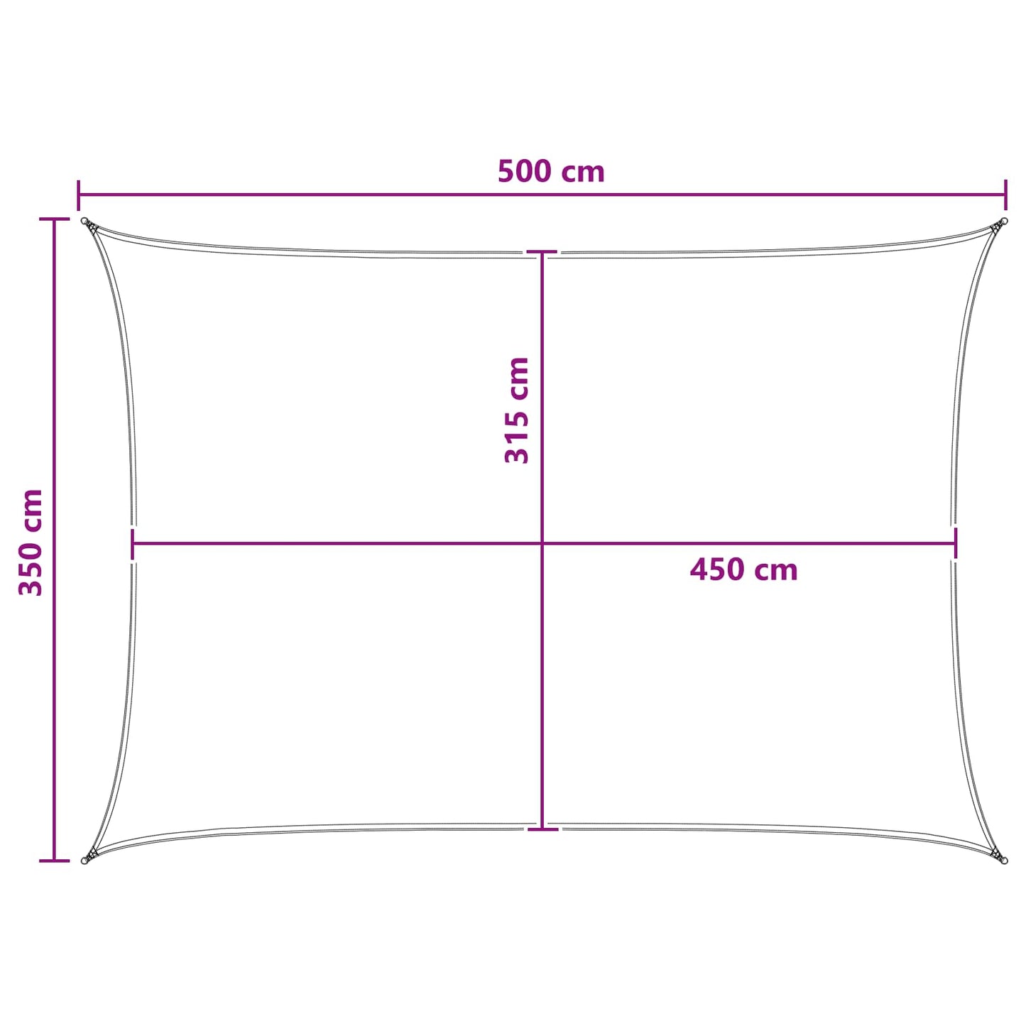Zonneschaduwzeil Geel en Wit 3,5 x 5 m HDPE is nu te koop bij PeponiXL, paradijselijk wonen!