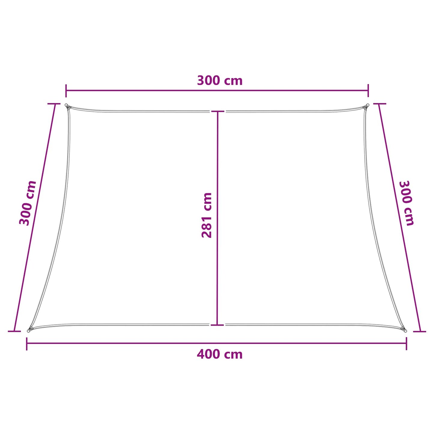 Zonneschaduwzeil Geel en Wit 3 / 4 x 3 m HDPE is nu te koop bij PeponiXL, paradijselijk wonen!