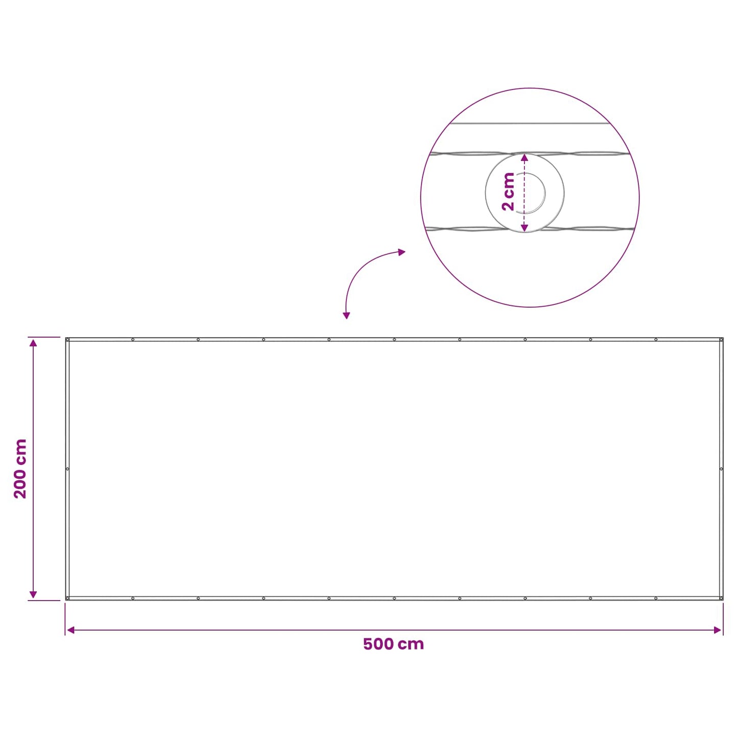 Balkon Privacy Scherm 200 x 500 cm Stof met PU-coating Zand is nu te koop bij PeponiXL, paradijselijk wonen!