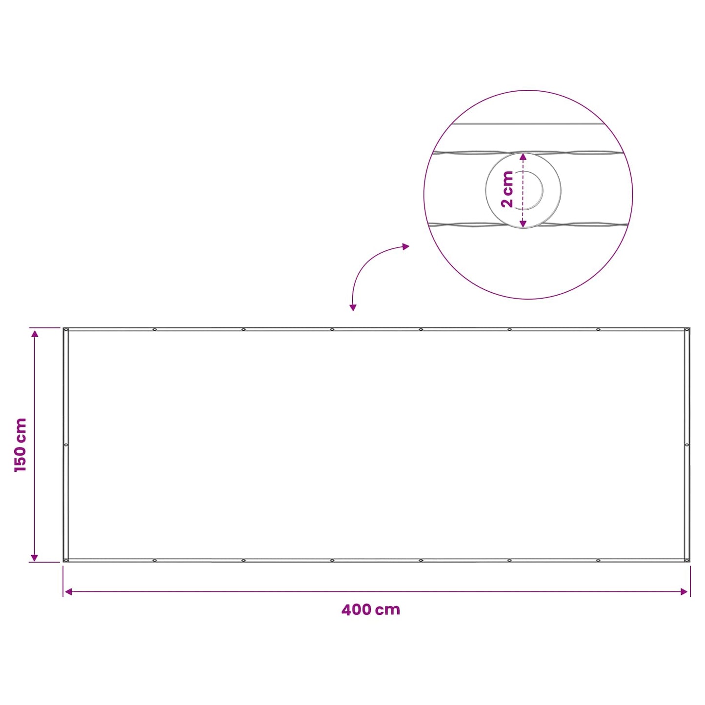 Balkon Privacy Scherm 150 x 400 cm Stof met PU-coating is nu te koop bij PeponiXL, paradijselijk wonen!