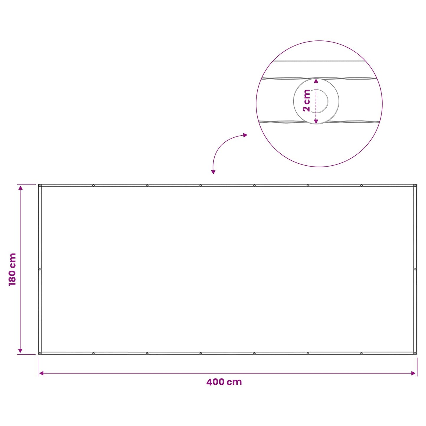 Balkon Privacy Scherm 180 x 400 cm Stof met PU-coating is nu te koop bij PeponiXL, paradijselijk wonen!