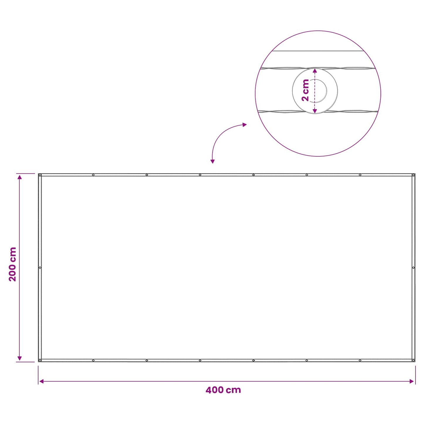Balkon Privacy Scherm 200 x 400 cm Stof met PU-coating is nu te koop bij PeponiXL, paradijselijk wonen!