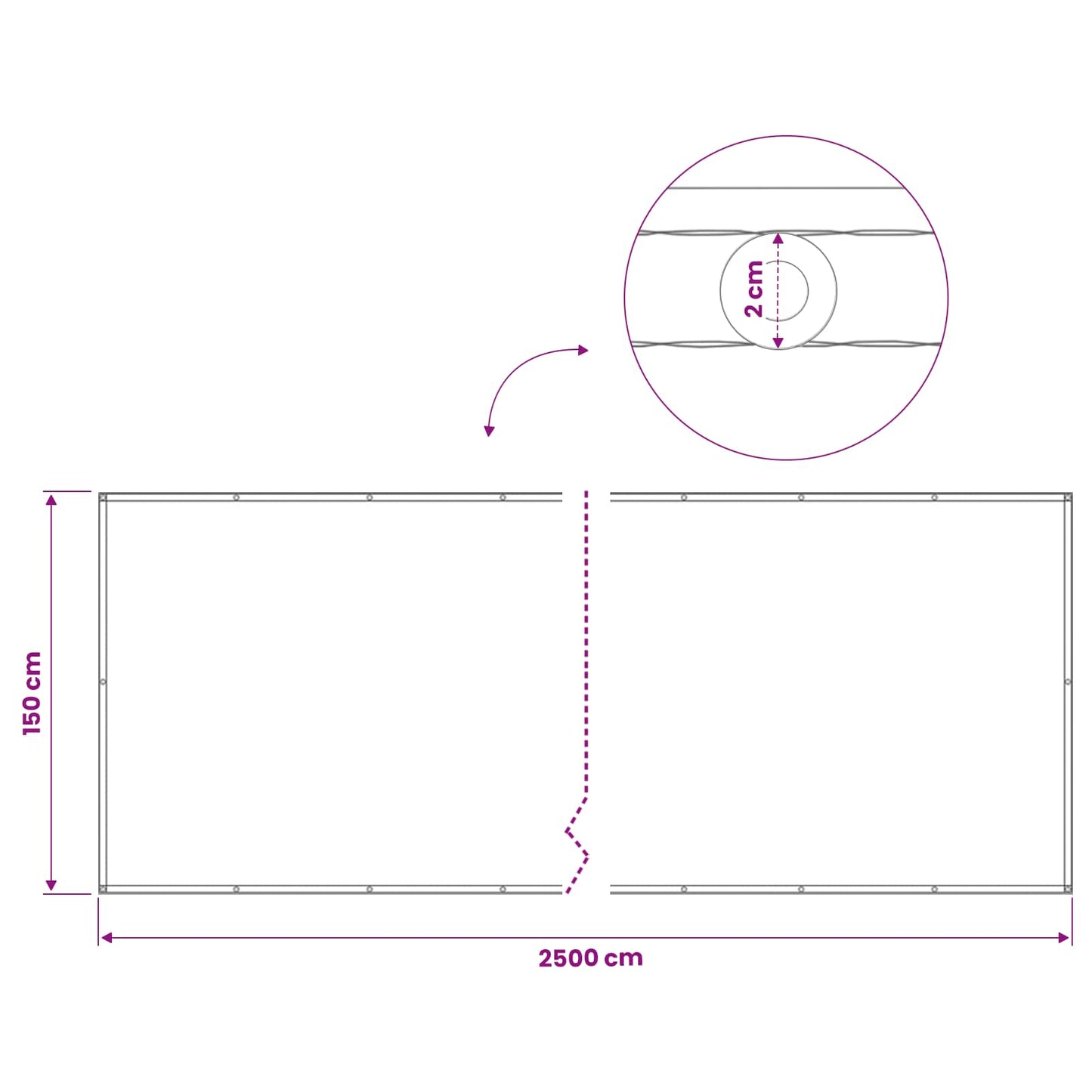 Balkon Privacy Scherm 1,5 x 25 m Stof met PU-coating is nu te koop bij PeponiXL, paradijselijk wonen!