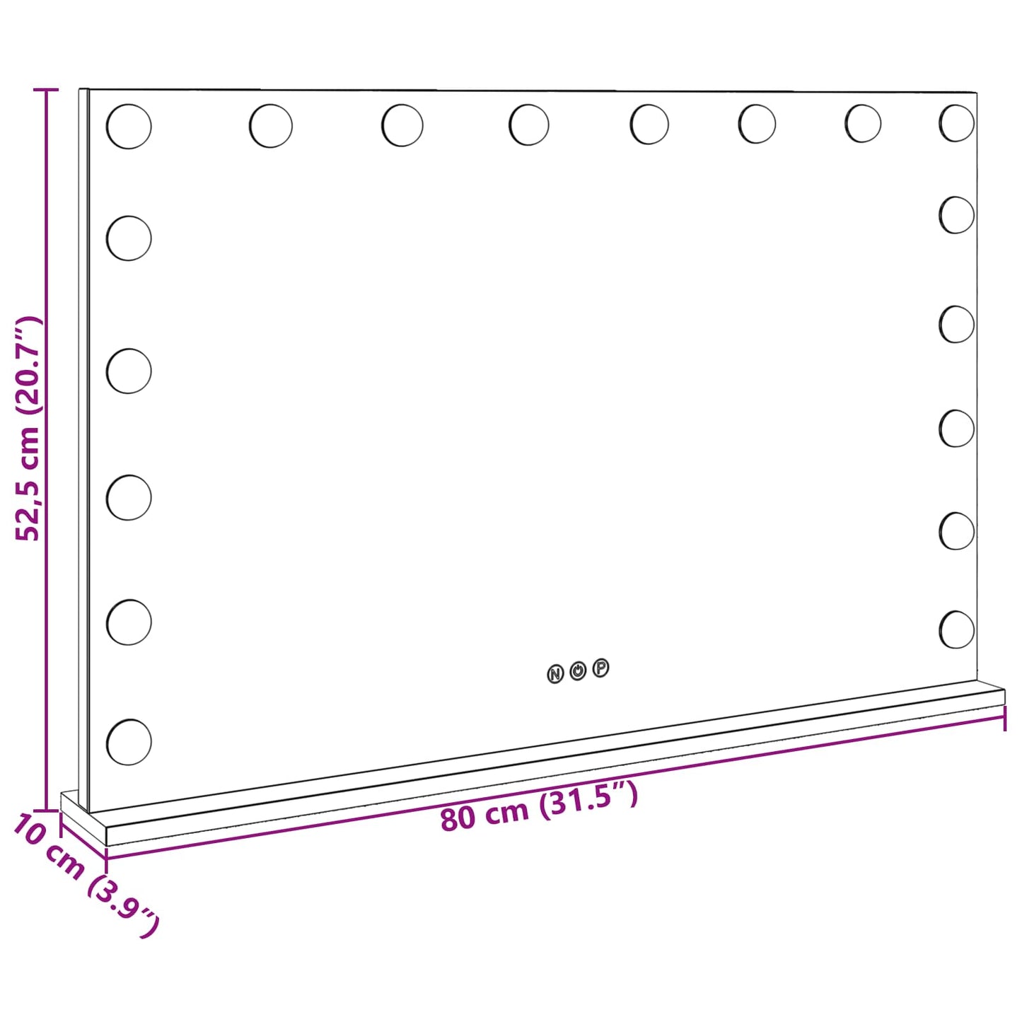 LED Make-up Spiegel Wit 80 x 10 x 52,5 cm Glas en Staal is nu te koop bij PeponiXL, paradijselijk wonen!