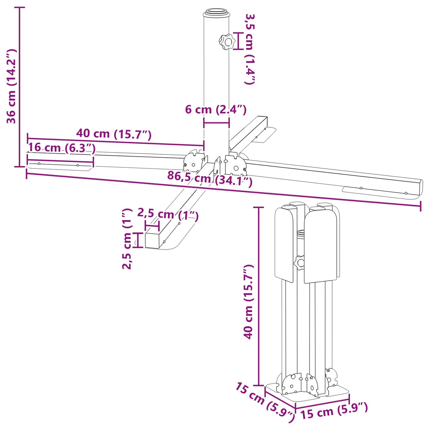 Parasol Stand Wit Staal is nu te koop bij PeponiXL, paradijselijk wonen!