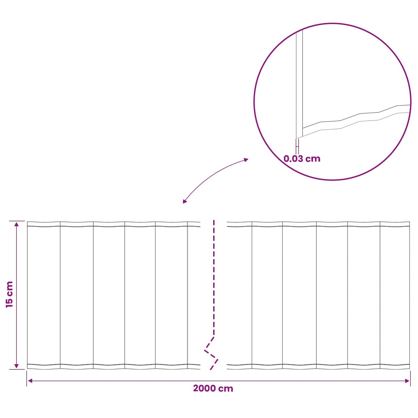 Gazonrand 20 m x 15 cm Gegalvaniseerd staal zilver