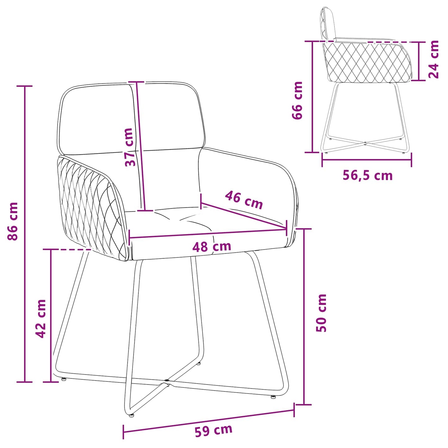 Eettafelstoelen 4 pcs fluweel Roze 59 x 56,5 x 86 cm is nu te koop bij PeponiXL, paradijselijk wonen!