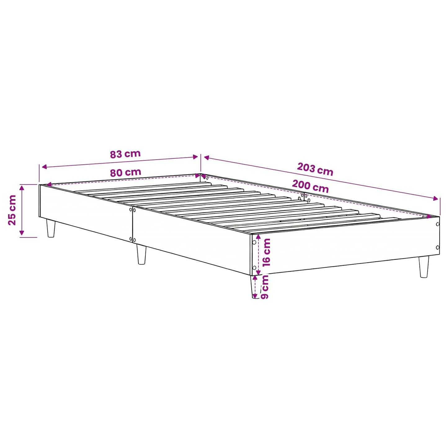 Bedframe Artisanaal eiken Bewerkt hout