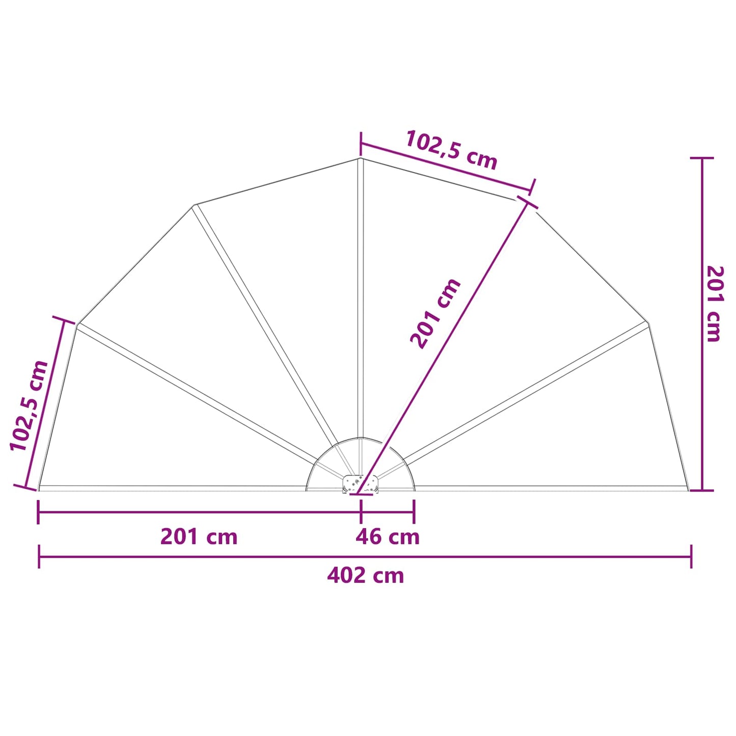 Balkon Privacy Scherm Ø 400 cm Polyester Lichtgrijs is nu te koop bij PeponiXL, paradijselijk wonen!