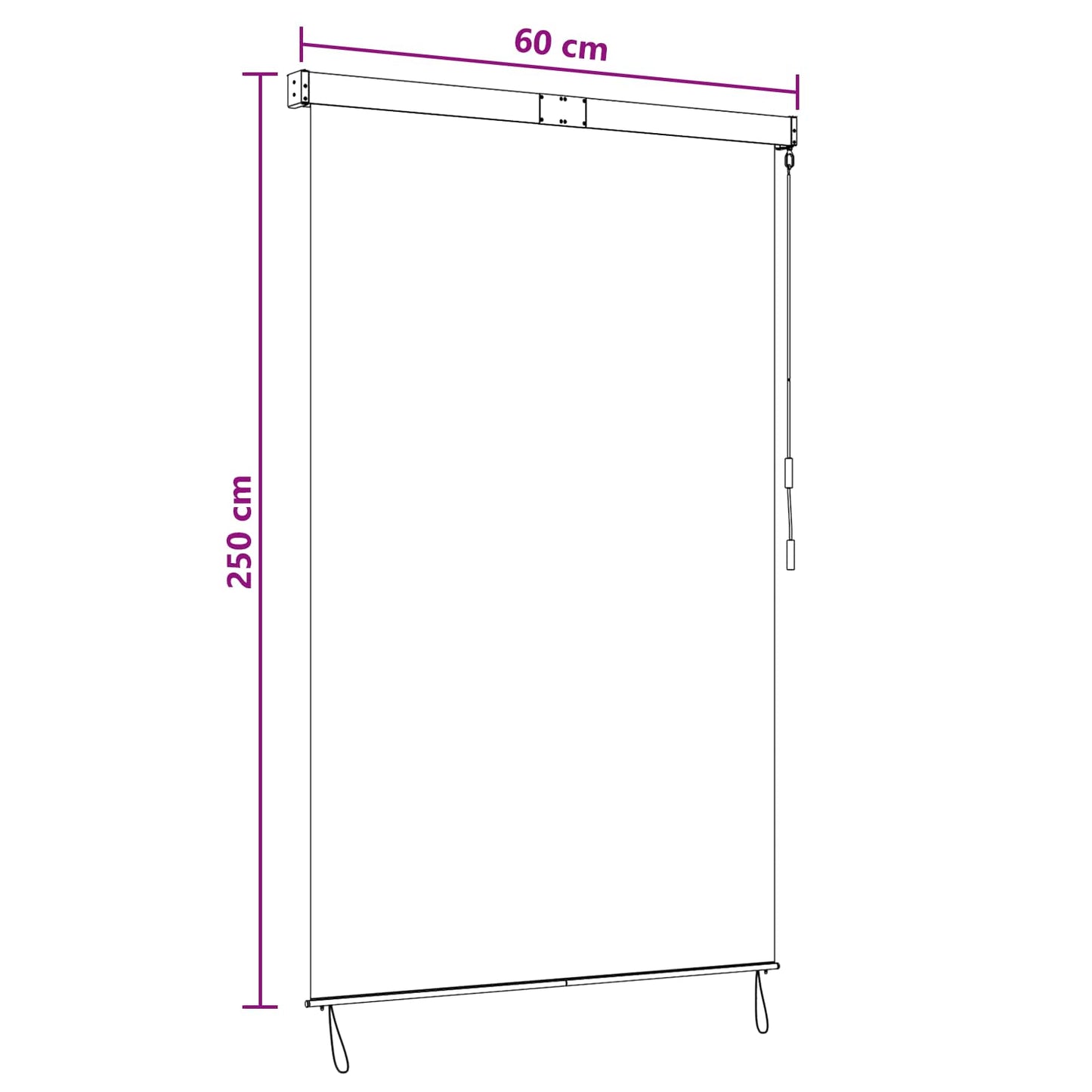 Rolgordijn Multikleur 60 x 250 cm Stof en Aluminium is nu te koop bij PeponiXL, paradijselijk wonen!