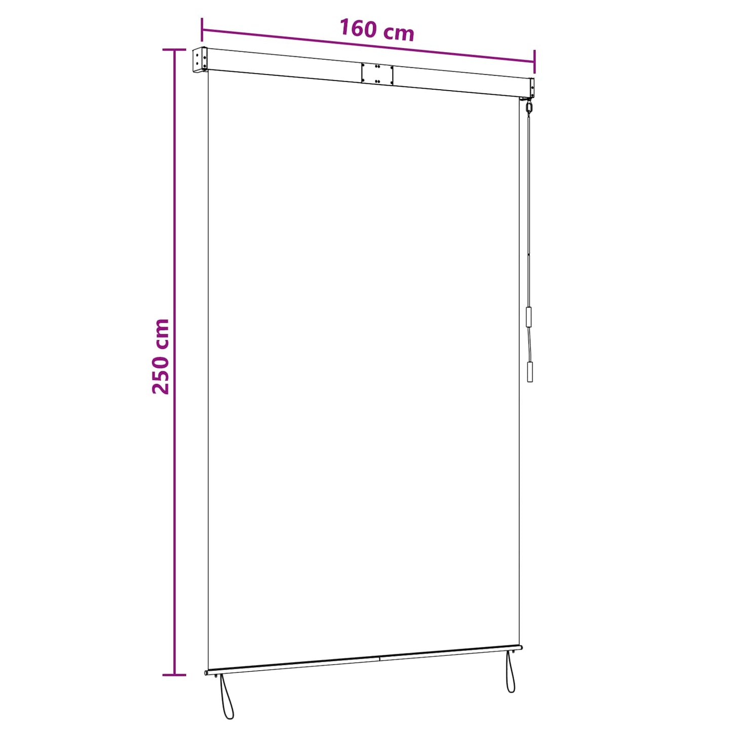 Rolgordijn Zwart 160 x 250 cm Stof en Aluminium is nu te koop bij PeponiXL, paradijselijk wonen!
