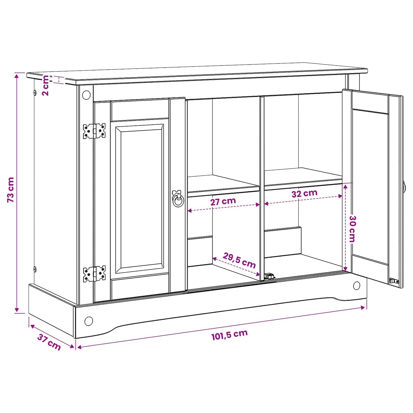 Aquarium Stand CORONA Wit en Bruin 101,5 x 37 x 73 cm 300 kg