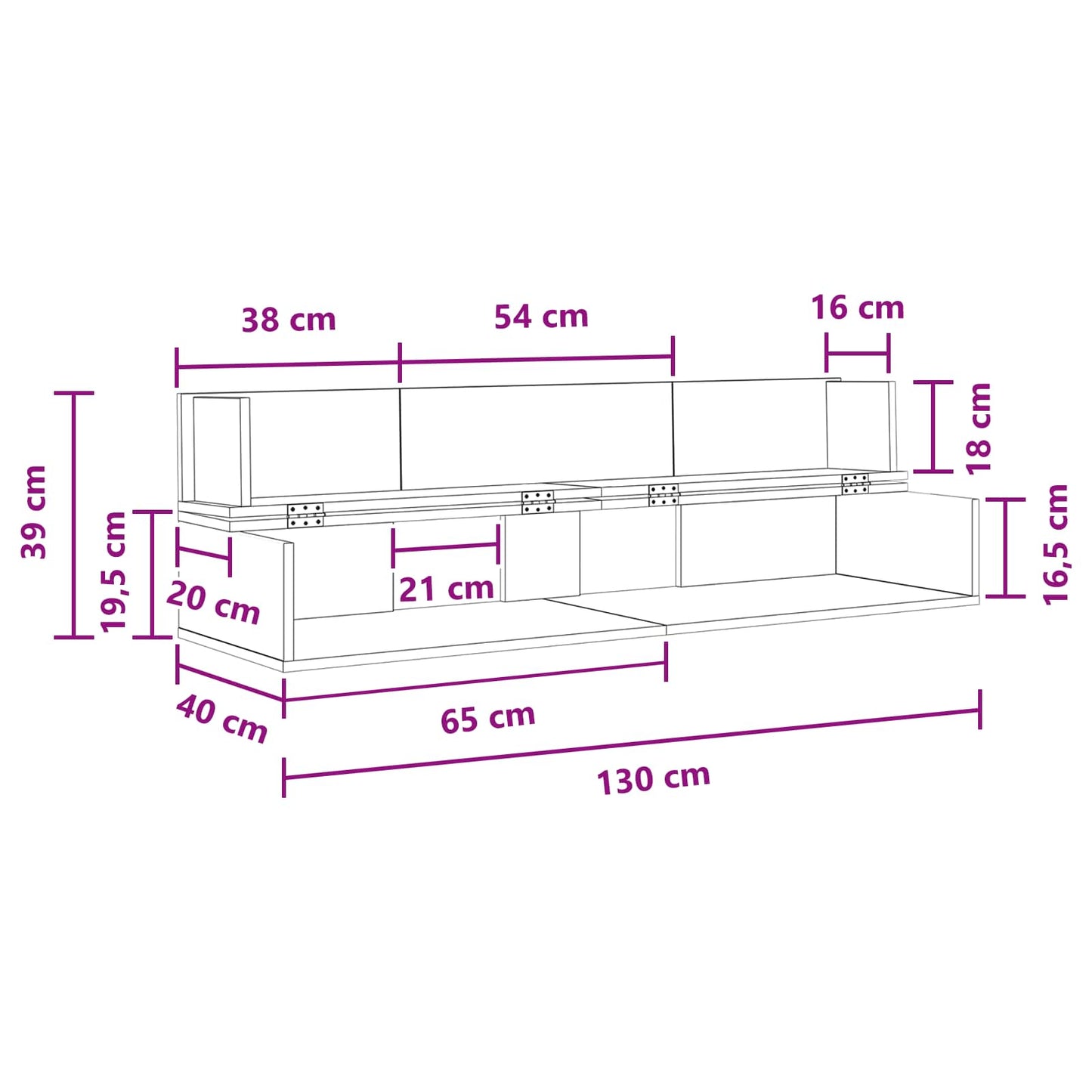 studiobureau Zwart eiken 130 x 40 x 19,5 cm Bewerkt hout is nu te koop bij PeponiXL, paradijselijk wonen!