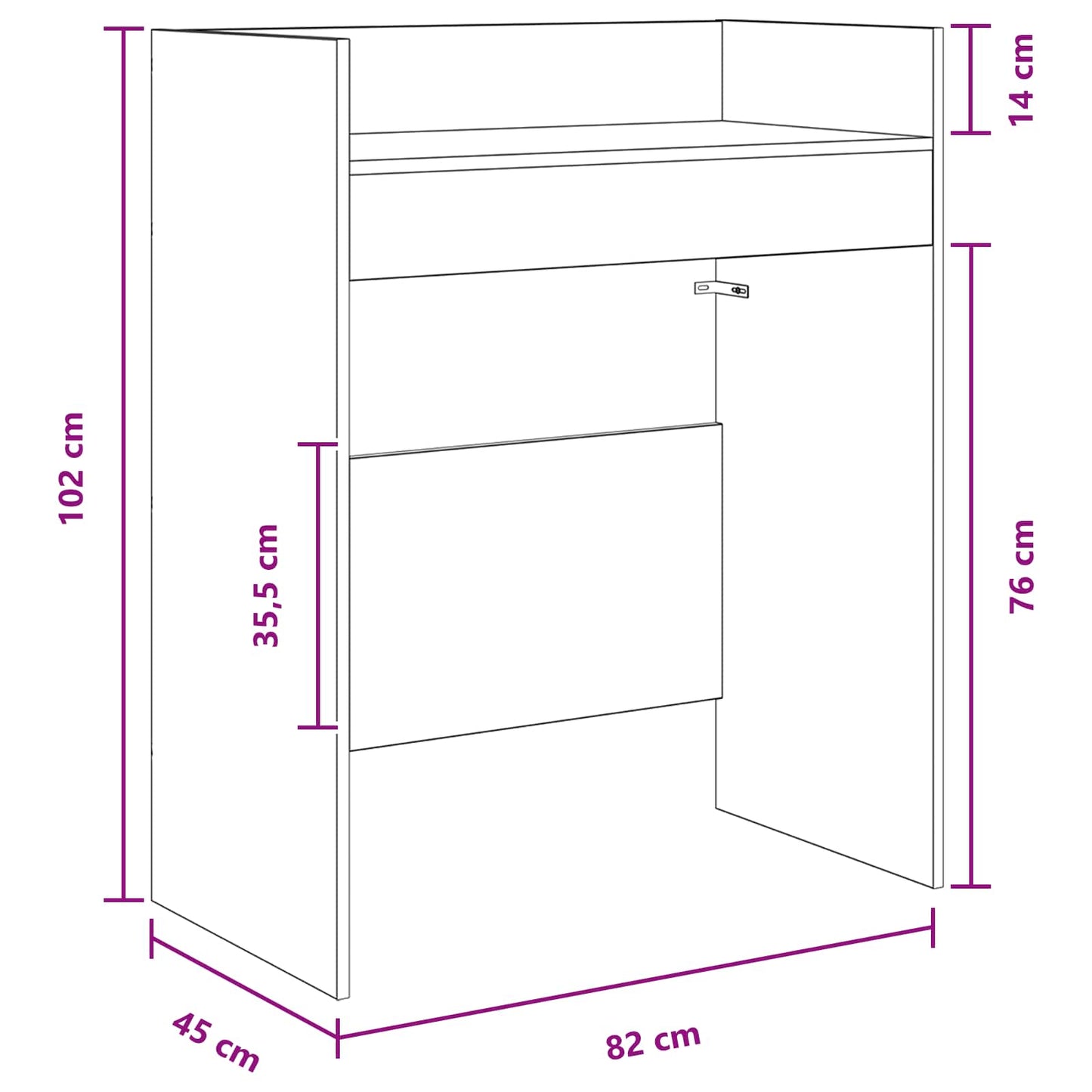 DJ Tafel Wit 82 x 45 x 102 cm Bewerkt hout