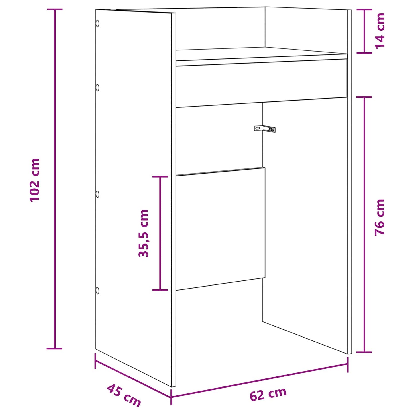DJ Tafel Oud hout 62 x 45 x 102 cm Bewerkt hout