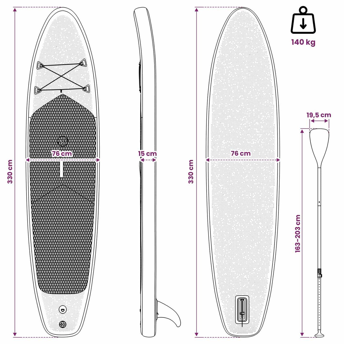 Opblaasbaar SUP Board met Zeil SCYLLA 330 x 76 x 15 cm Blauw is nu te koop bij PeponiXL, paradijselijk wonen!