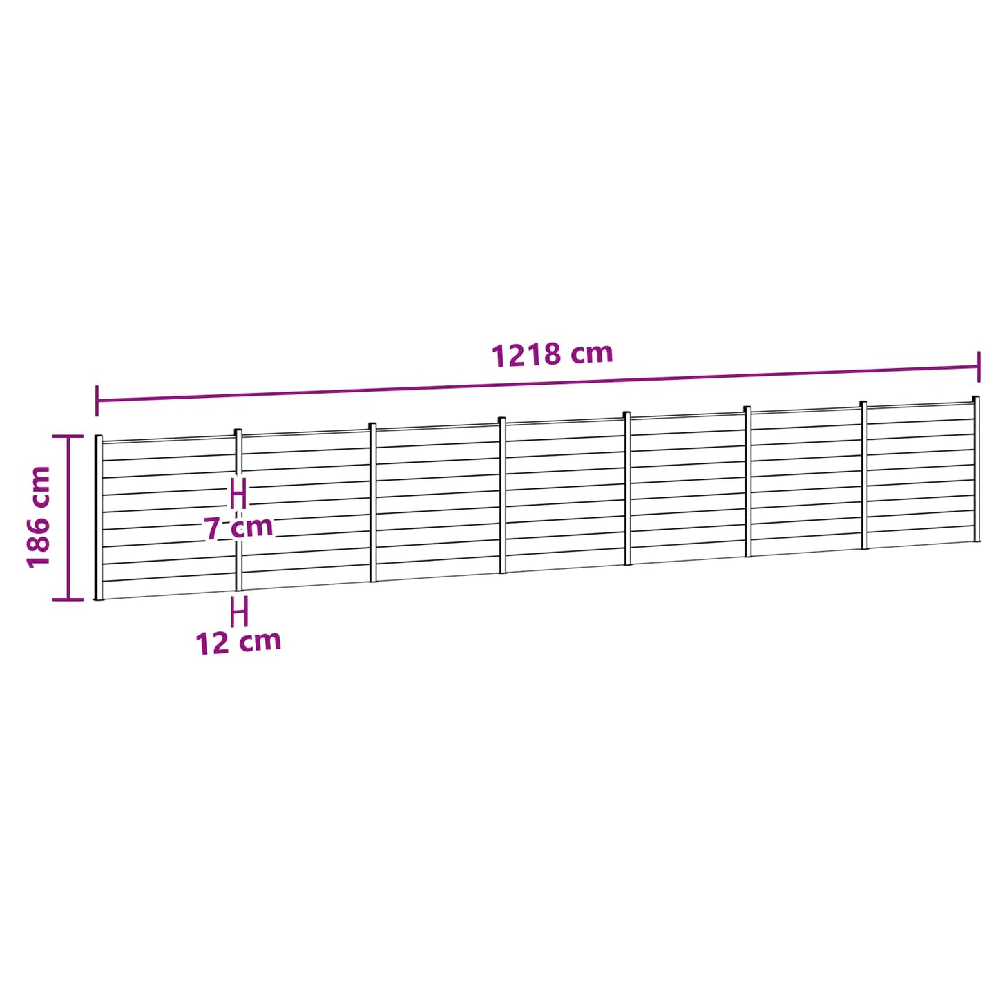 Hekpaneel 7 pcs WPC en Aluminium Zwart is nu te koop bij PeponiXL, paradijselijk wonen!