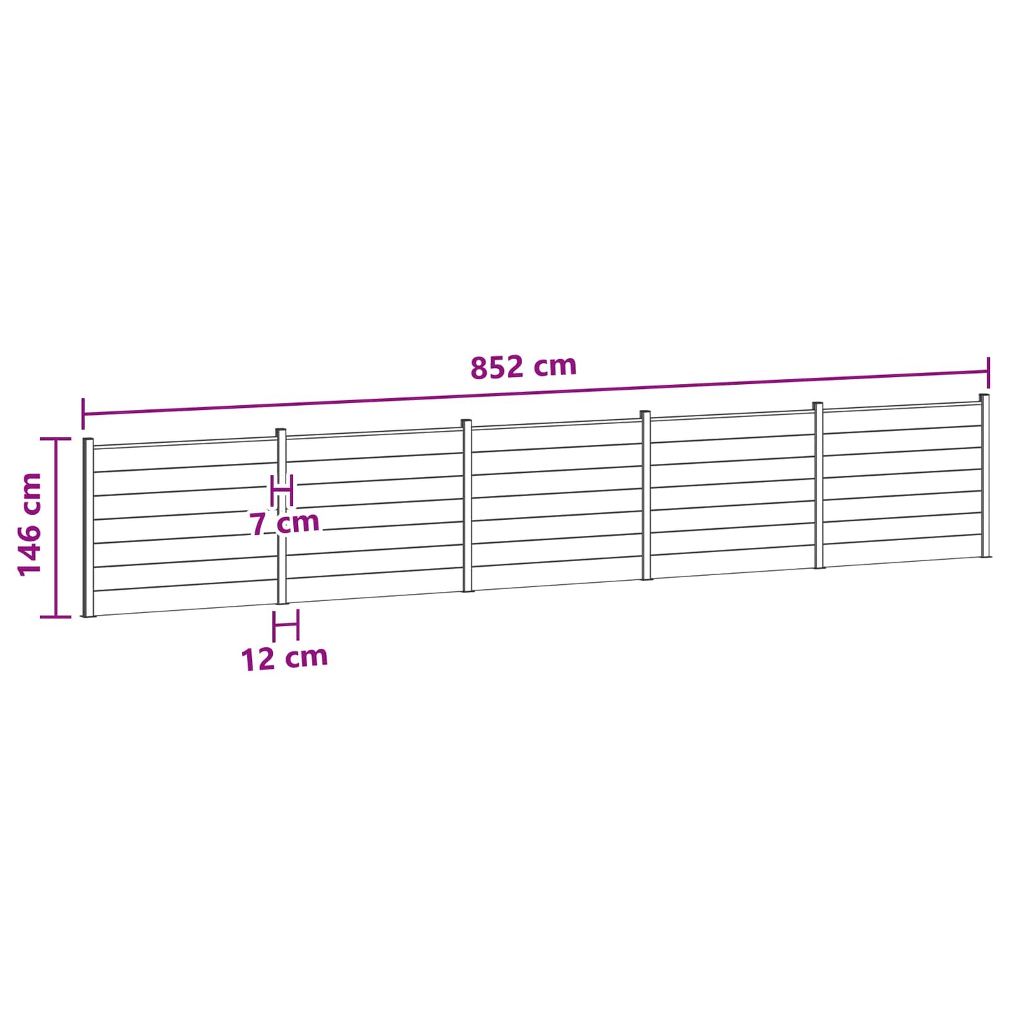 Hekpaneel 5 pcs WPC en Aluminium Bruin is nu te koop bij PeponiXL, paradijselijk wonen!