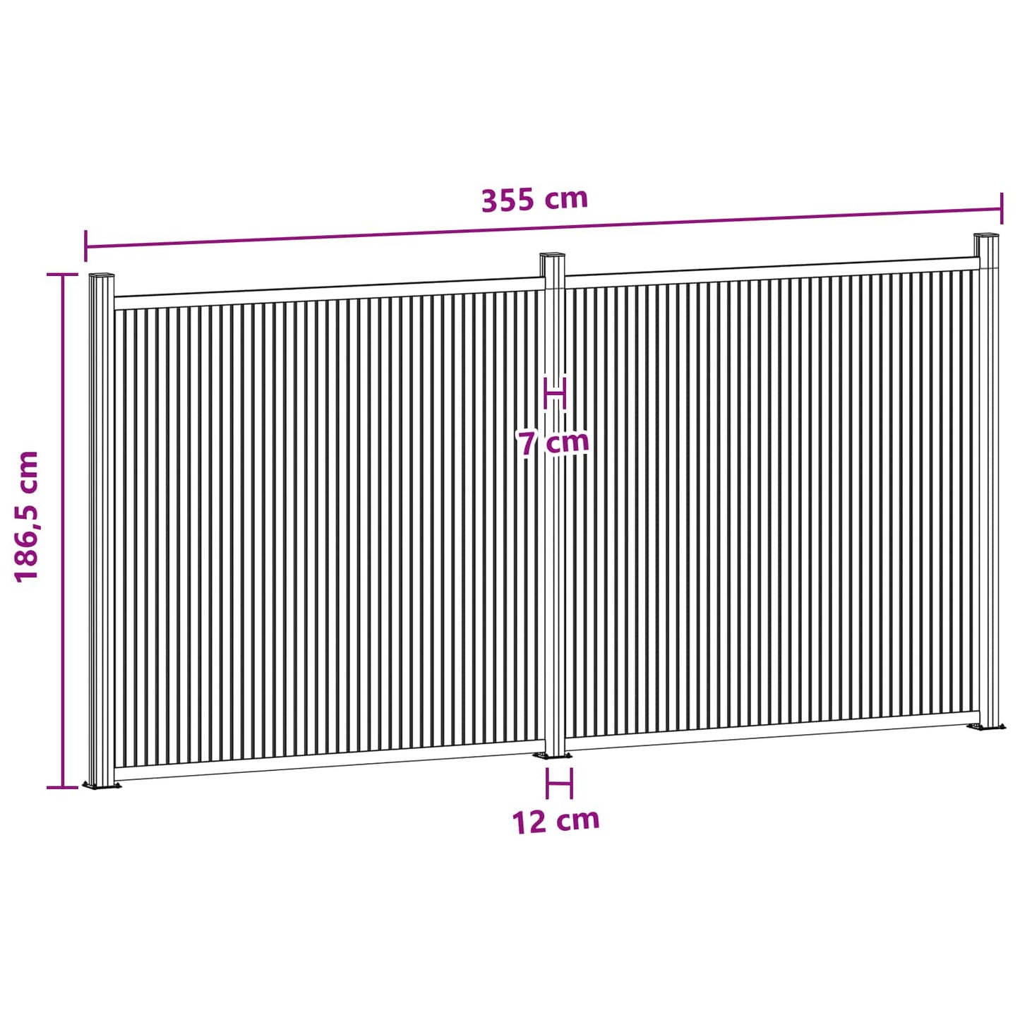 Hekpaneel 2 pcs WPC en Aluminium Zwart is nu te koop bij PeponiXL, paradijselijk wonen!