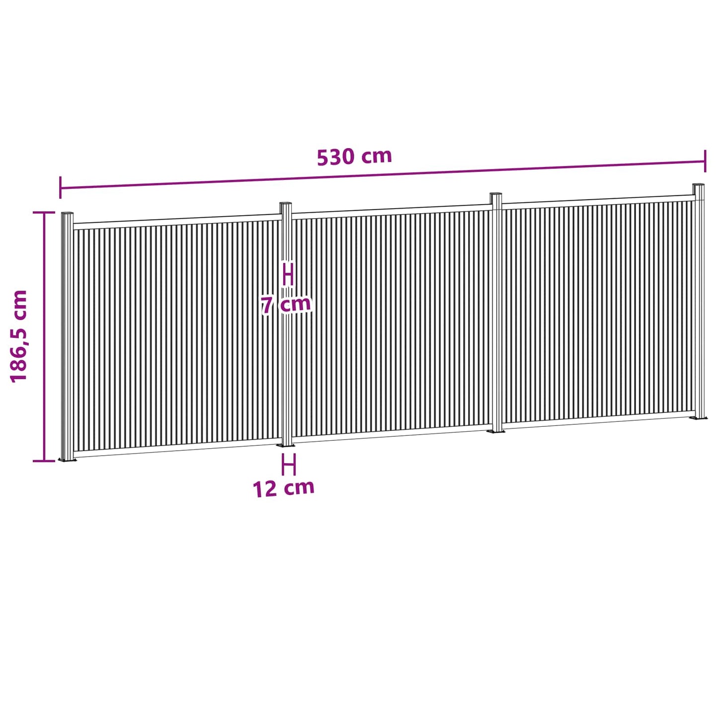 Hekpaneel 3 pcs WPC en Aluminium Zwart is nu te koop bij PeponiXL, paradijselijk wonen!