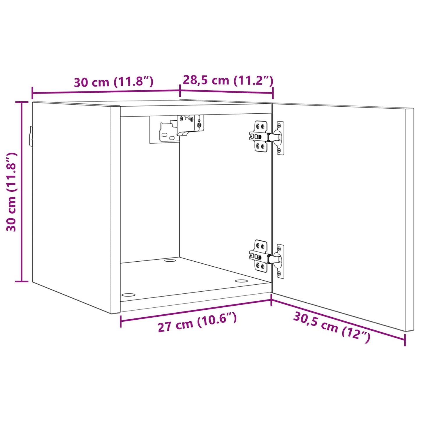 Wandgemonteerde TV-kast 4 pcs Zwart eiken 30,5 x 30 x 30 cm is nu te koop bij PeponiXL, paradijselijk wonen!