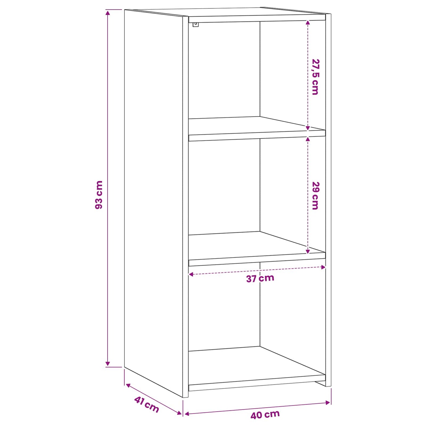 Dressoir Zwart eiken 40 x 41 x 93 cm Bewerkt hout is nu te koop bij PeponiXL, paradijselijk wonen!