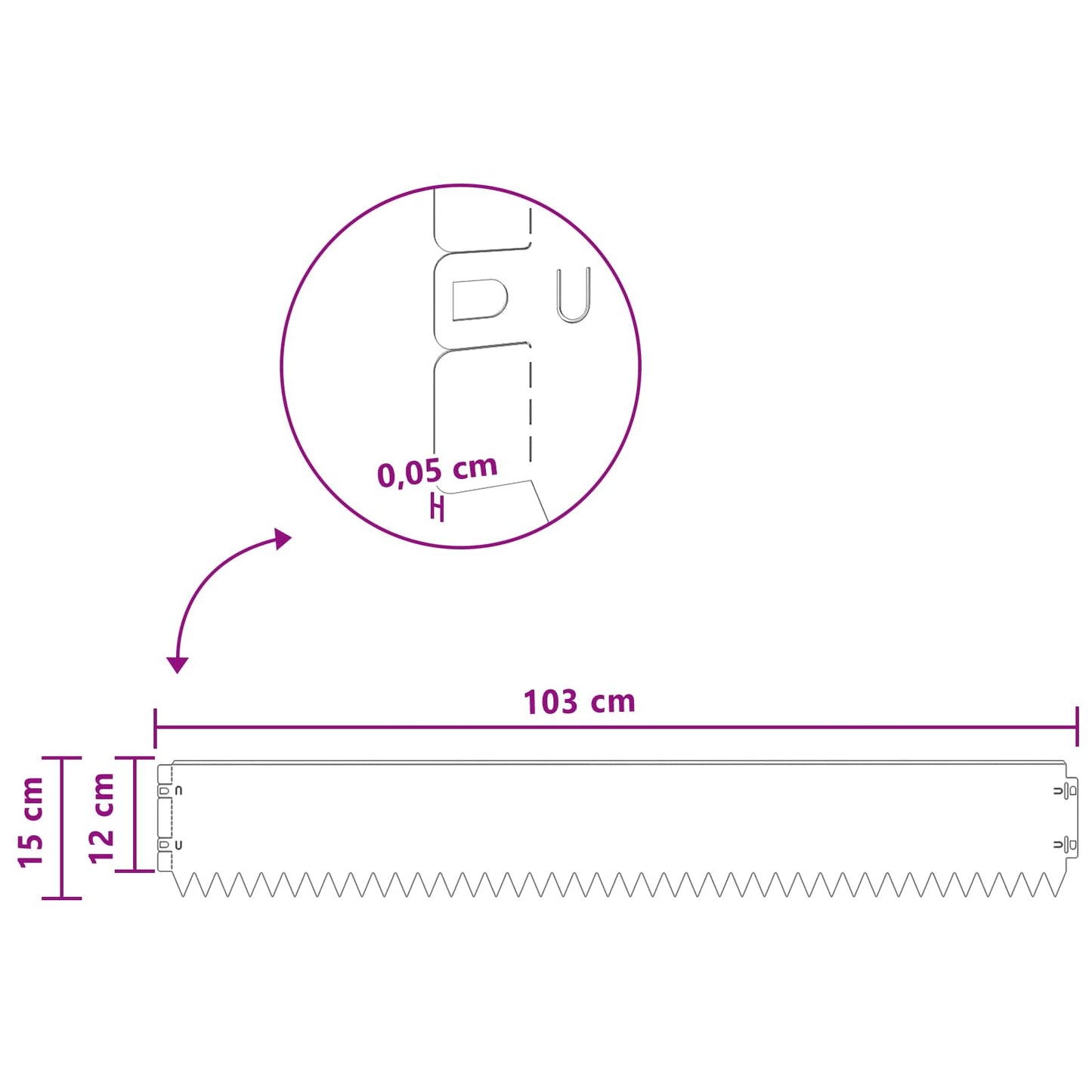 Gazonrand 10 pcs 103 x 15 cm Staal Zilverkleurig