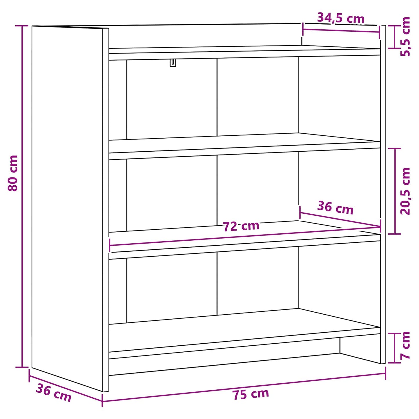 Dressoir Grijs Sonoma 75 x 36 x 80 cm Bewerkt hout is nu te koop bij PeponiXL, paradijselijk wonen!