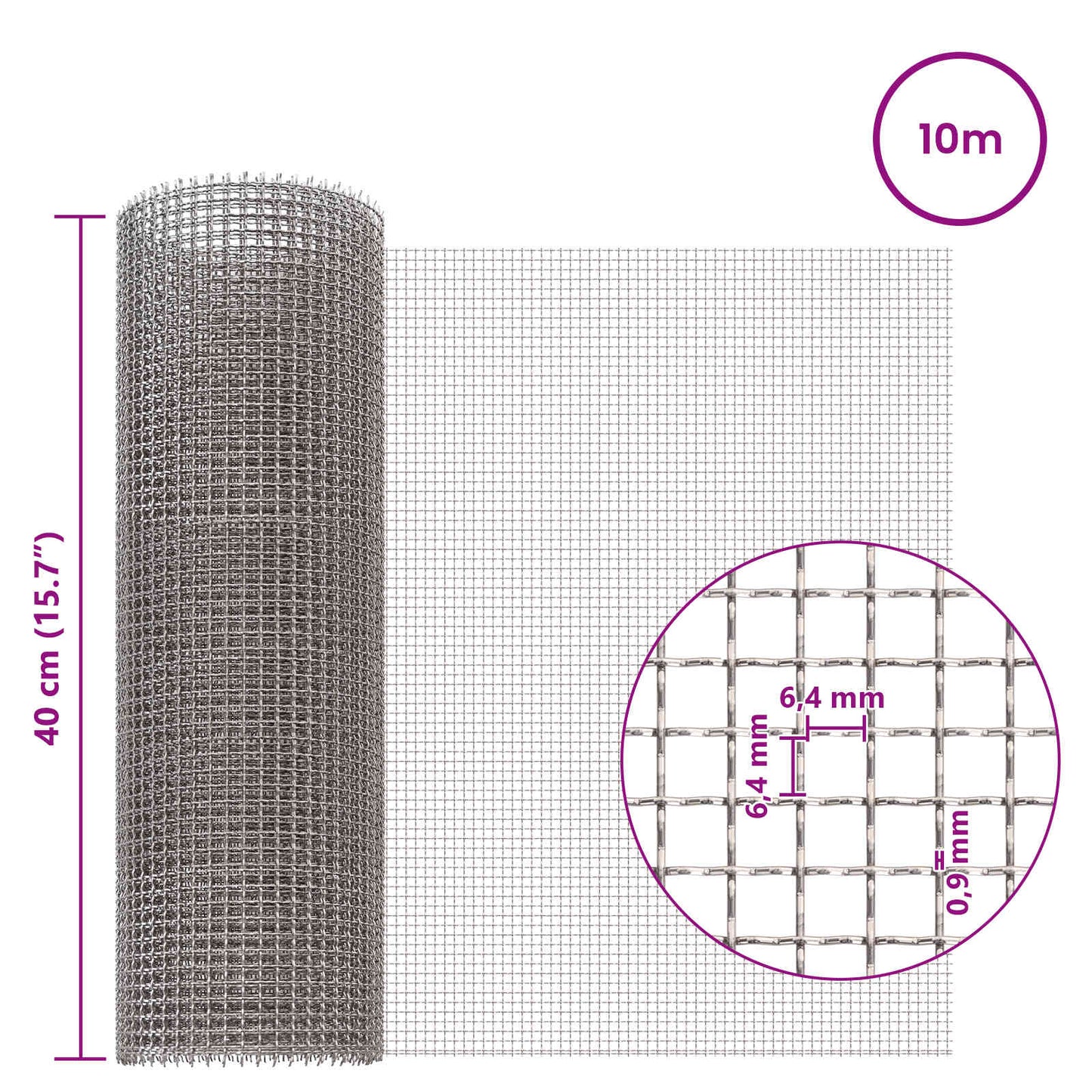 Gaas Scherm 40 x 1000 cm 3 Mesh RVS 201 Zilverkleurig is nu te koop bij PeponiXL, paradijselijk wonen!
