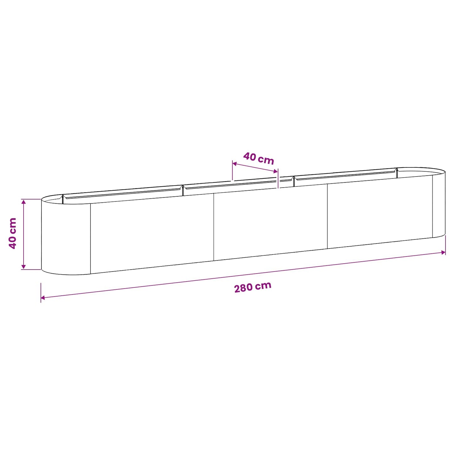 Verhoogd Tuinbed Wit 280 x 40 x 40 cm is nu te koop bij PeponiXL, paradijselijk wonen!