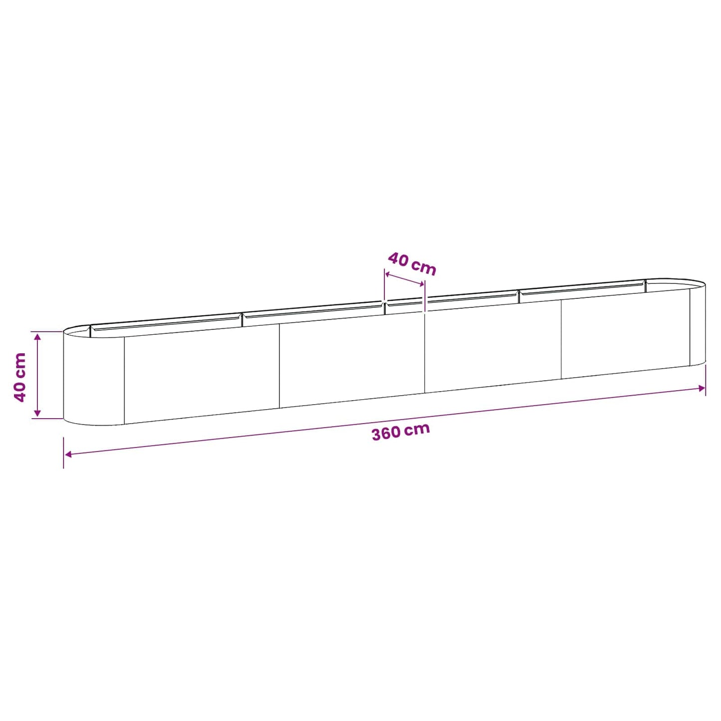 Verhoogd Tuinbed Antracietkleurig 360 x 40 x 40 cm is nu te koop bij PeponiXL, paradijselijk wonen!