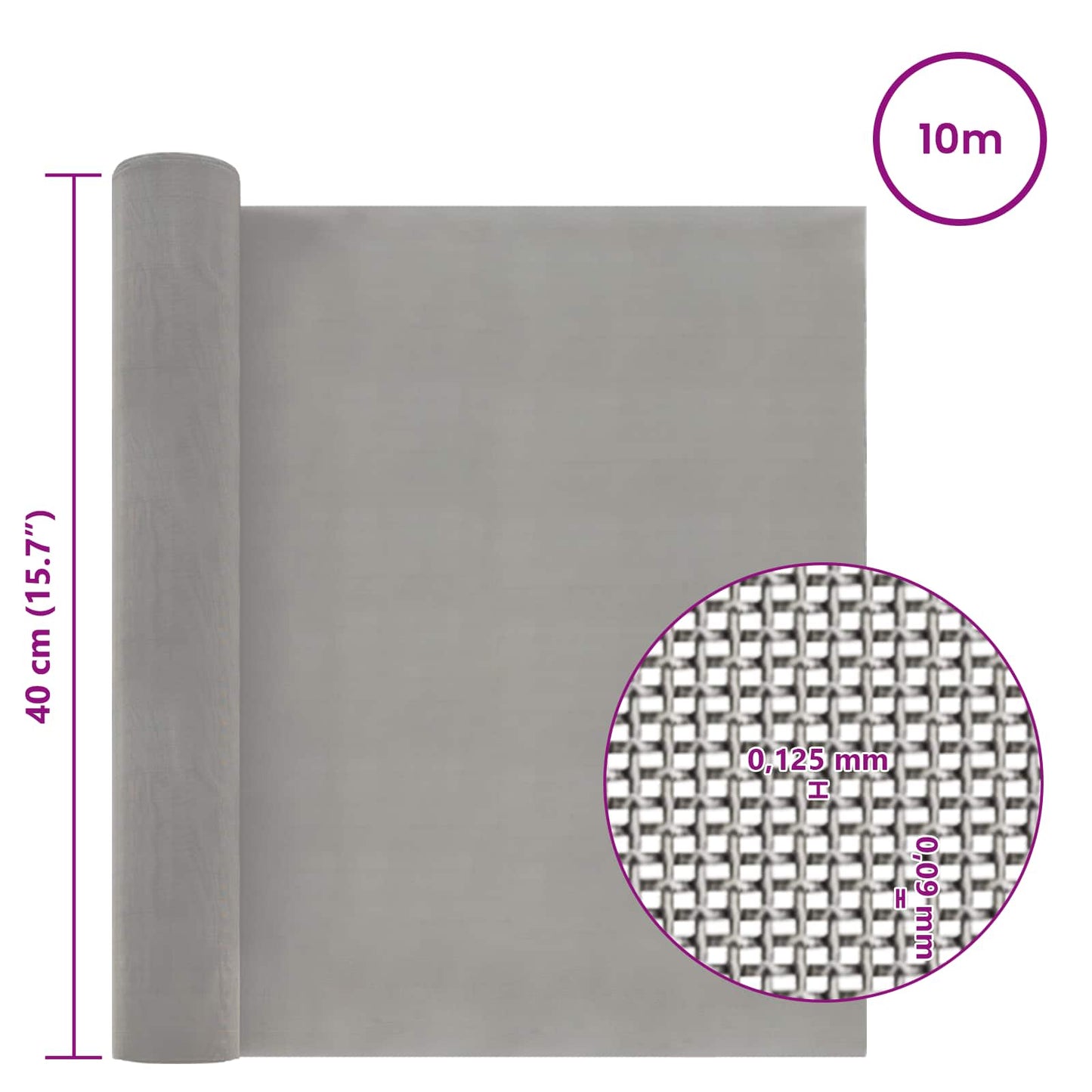 Gaas Scherm 40 x 1000 cm 120 Mesh RVS 201 Zilverkleurig is nu te koop bij PeponiXL, paradijselijk wonen!